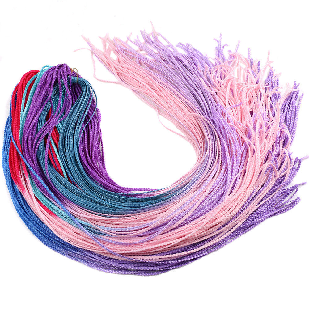 28″ Ombre Micro Box Braids Thin Twist Crochet Braids Hair Extensions Synthetic