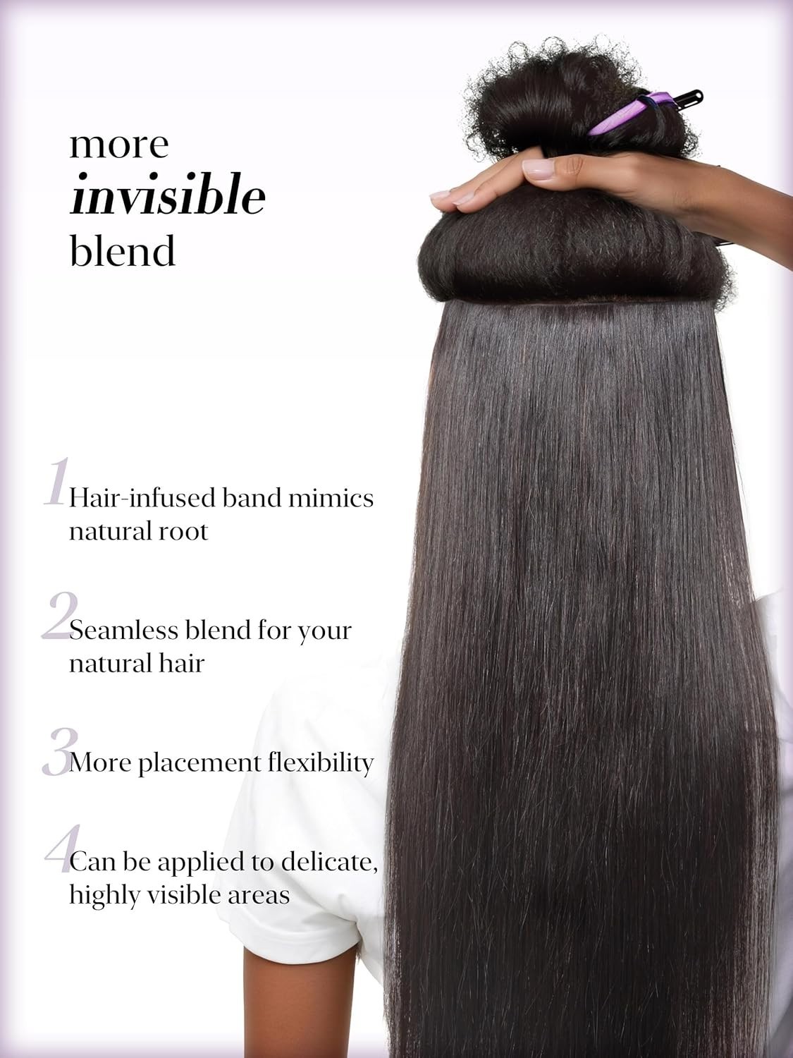 LUVME 0.59mm Zero Trace Invisible Clip in Hair Extensions, Silky Straight 7 Pcs