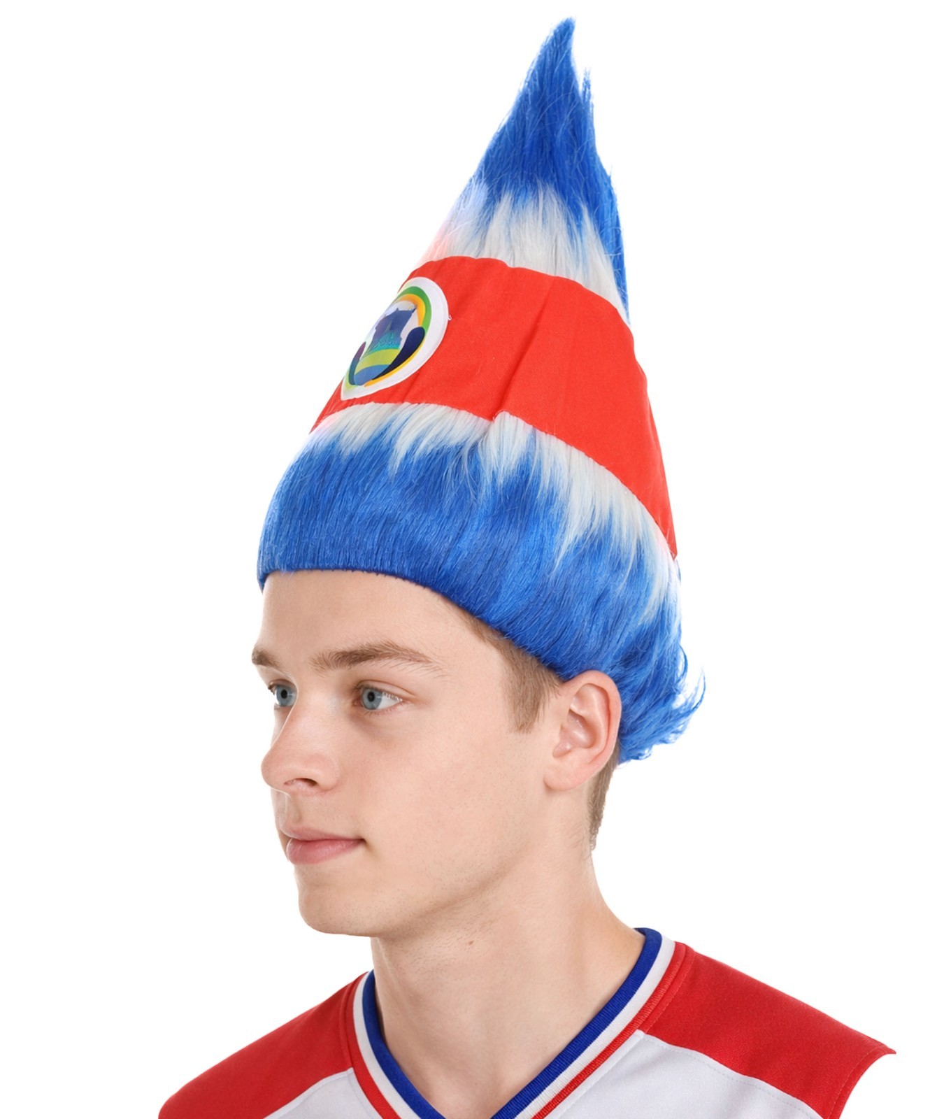 HPO Flagwigs Adult Unisex Serbia Flag Troll Wigs,Perfect for Cosplay HM-800A
