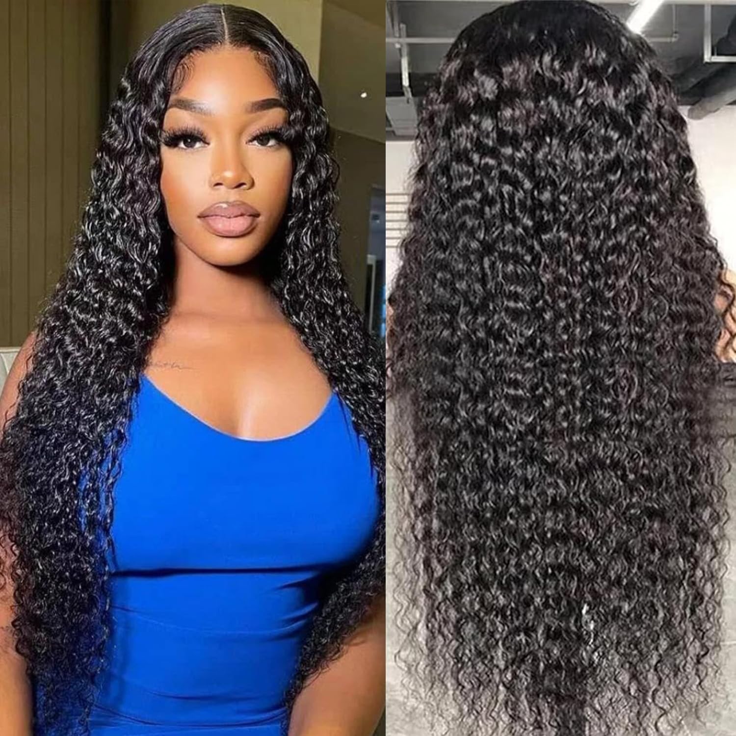 5×5 HD Lace Closure Wig – 24″ Deep Wave Human Hair, 180 Density, Pre-Plucked, Gl