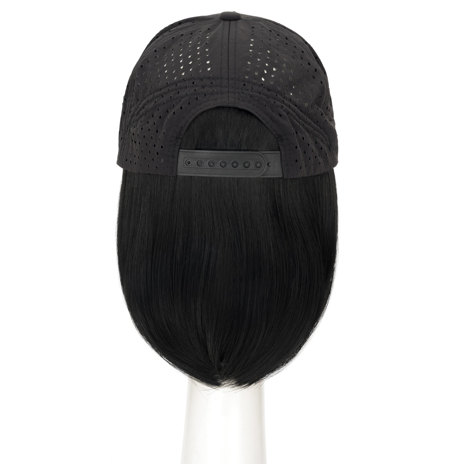 Natural Women Baseball Cap with Hair Extensions Hat with Hairpiece Straight 8in