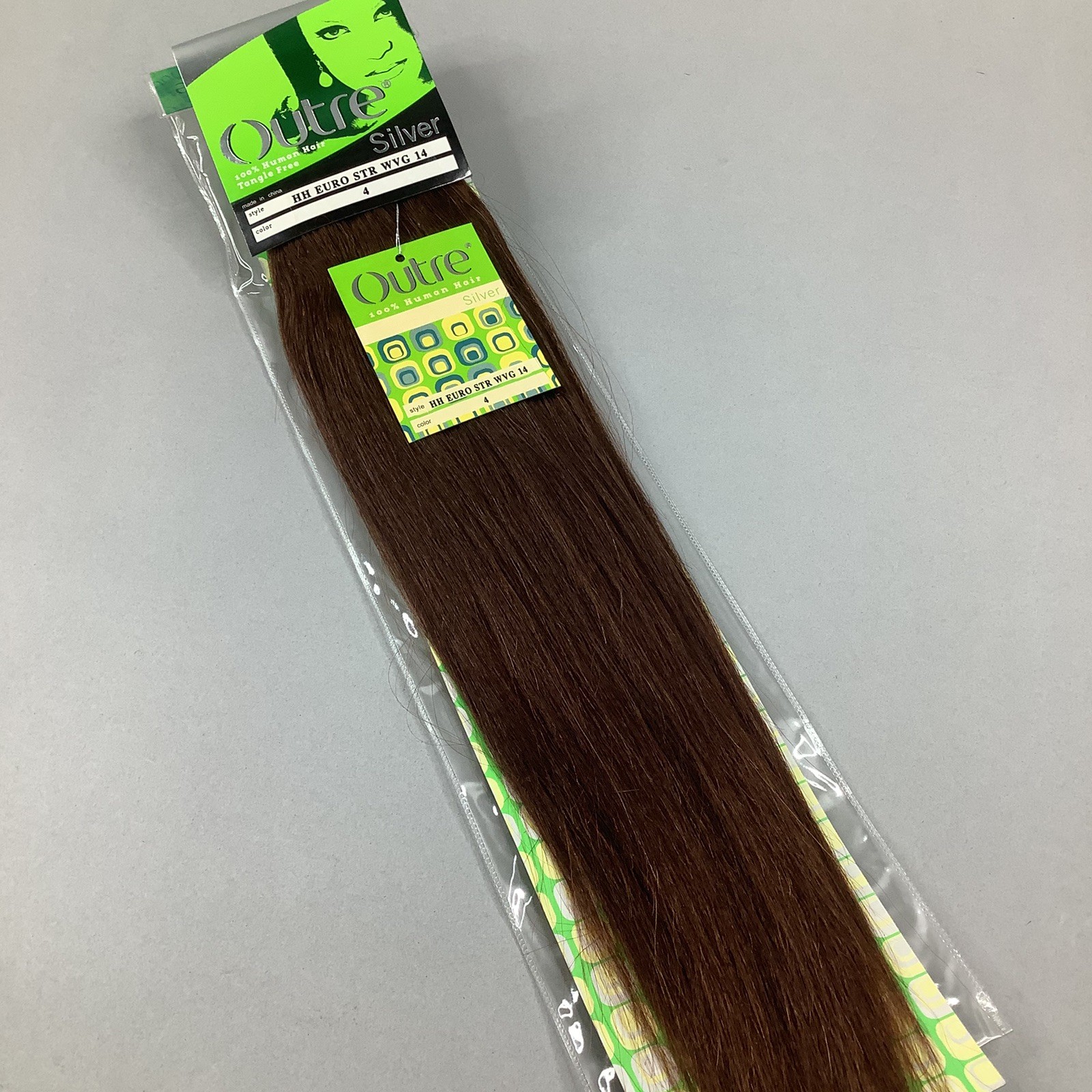 14” #4 European Straight Dark Brown 100% Human Hair Track Weft Extensions