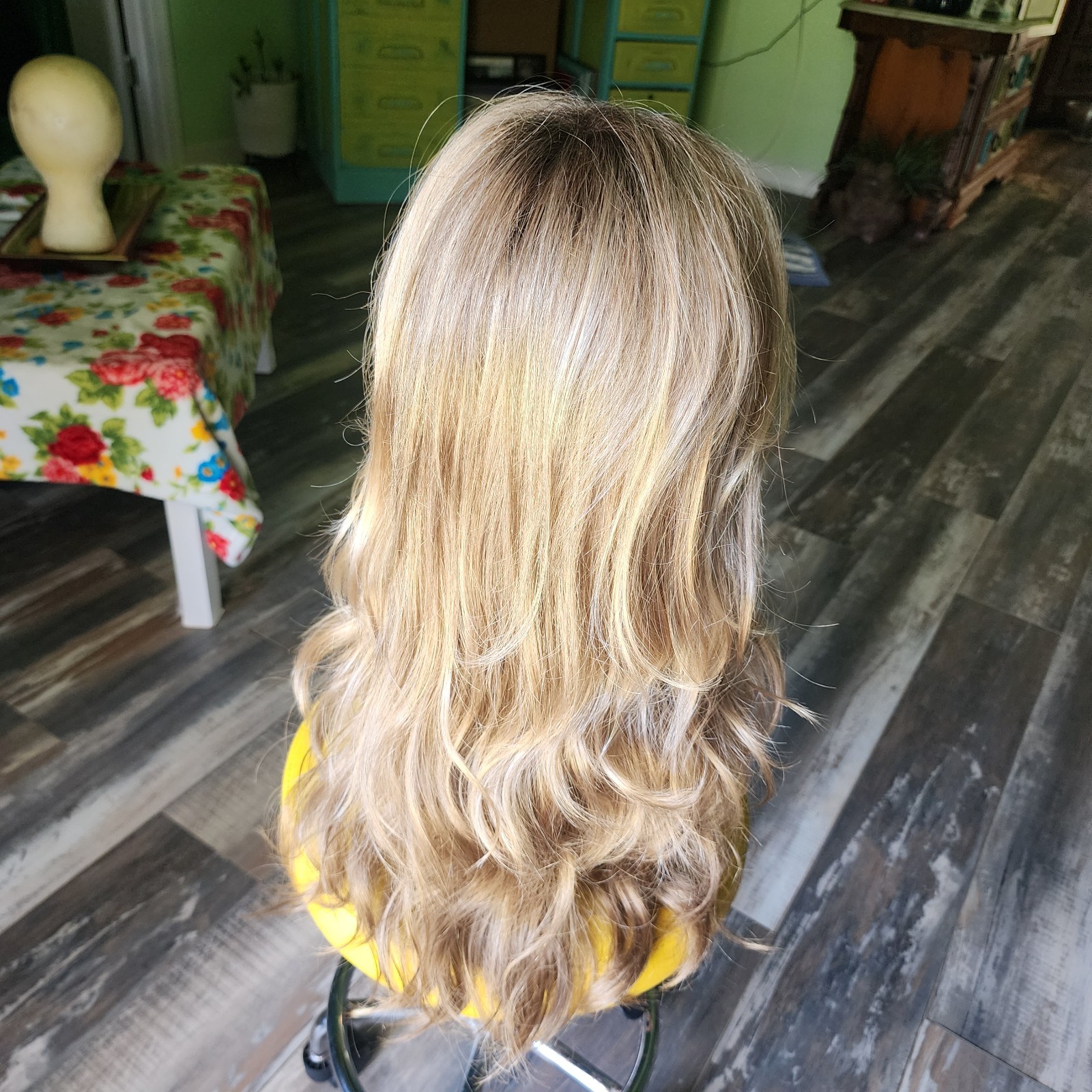 Long Rooted Blonde Synthetic Wig