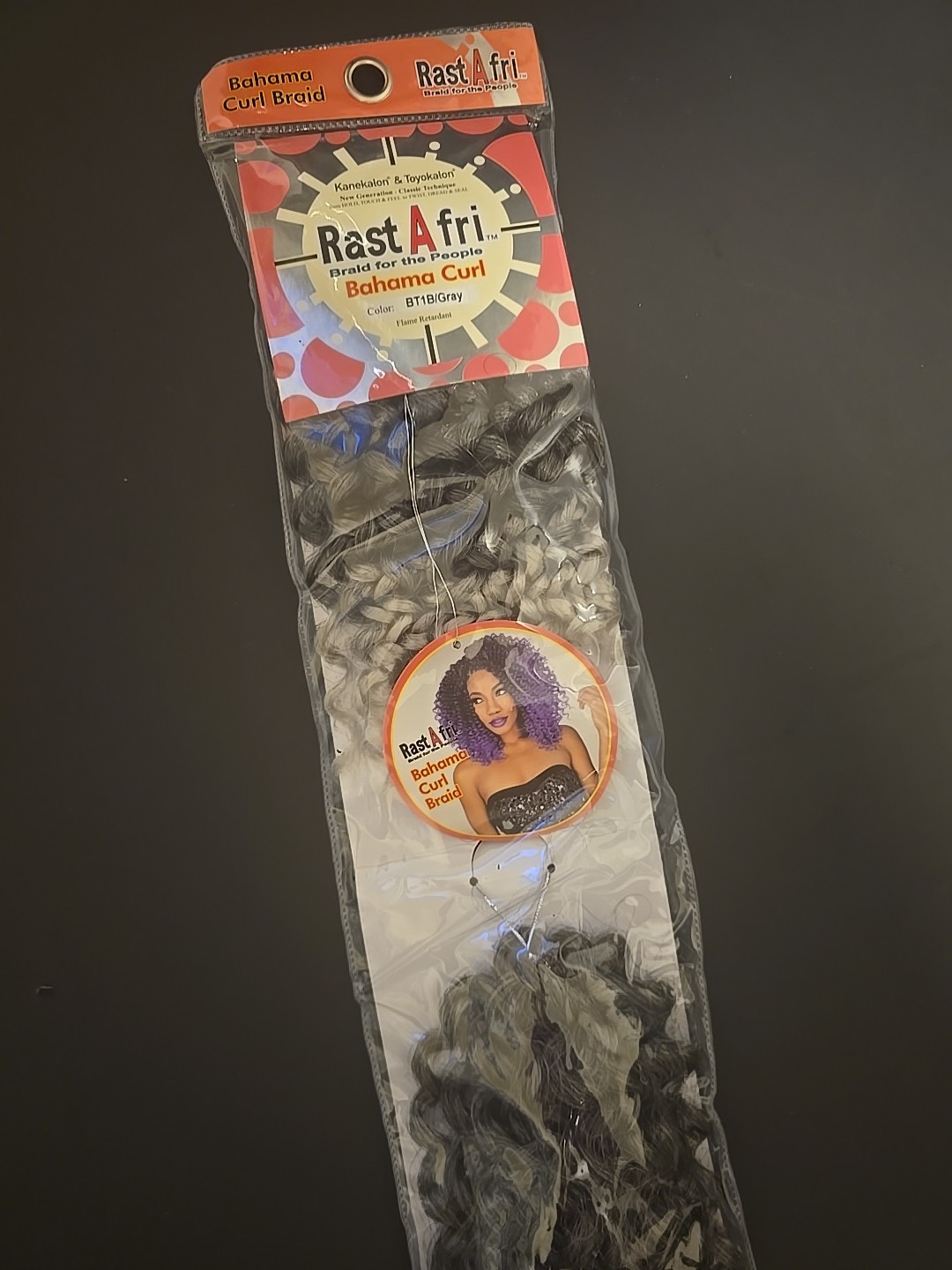 Rast Afri Bahama Curl (Synthetic) Color BT1B/Gray