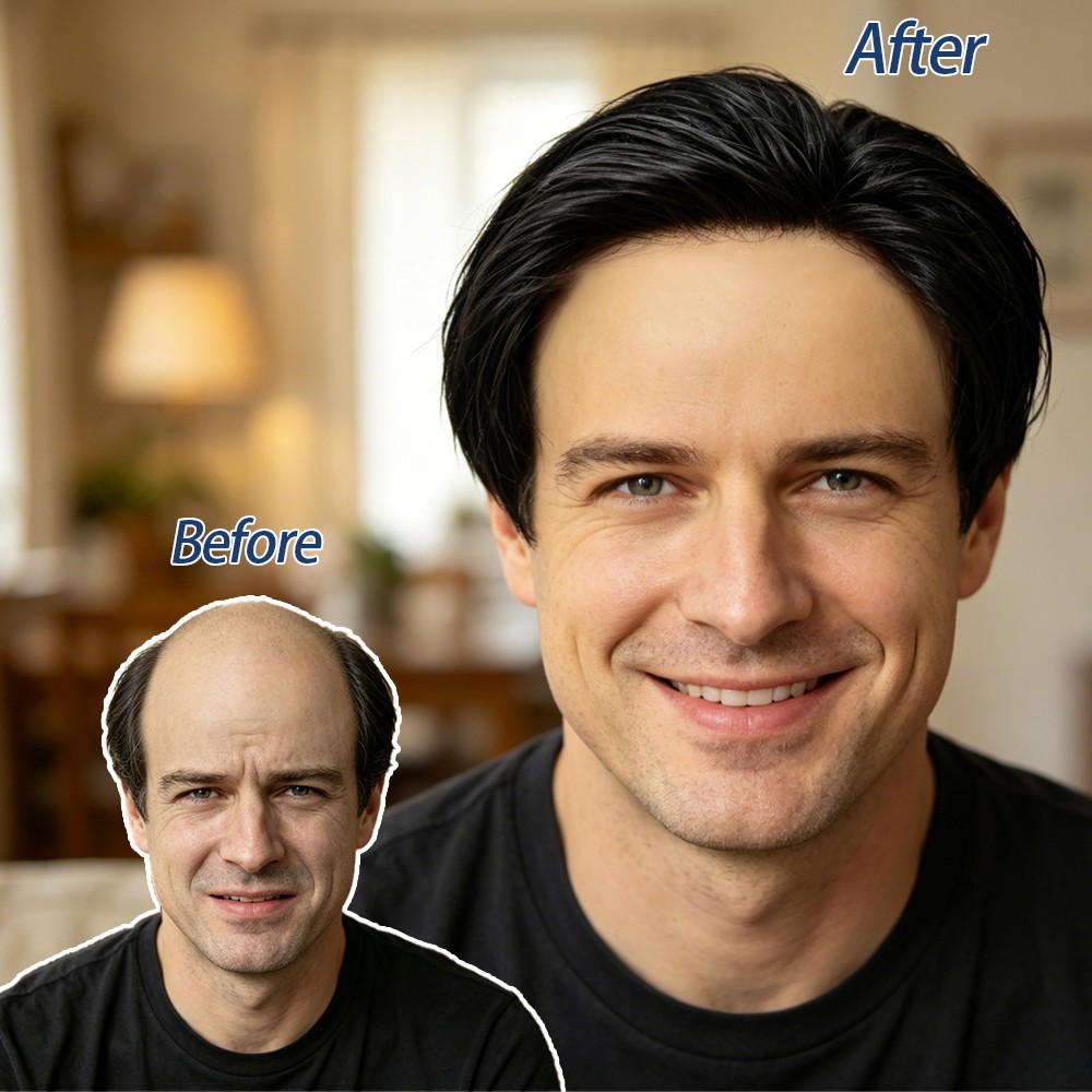 Mens Toupee Hairpiece Human Hair System Fine Mono Welded Lace Front Wig for Men