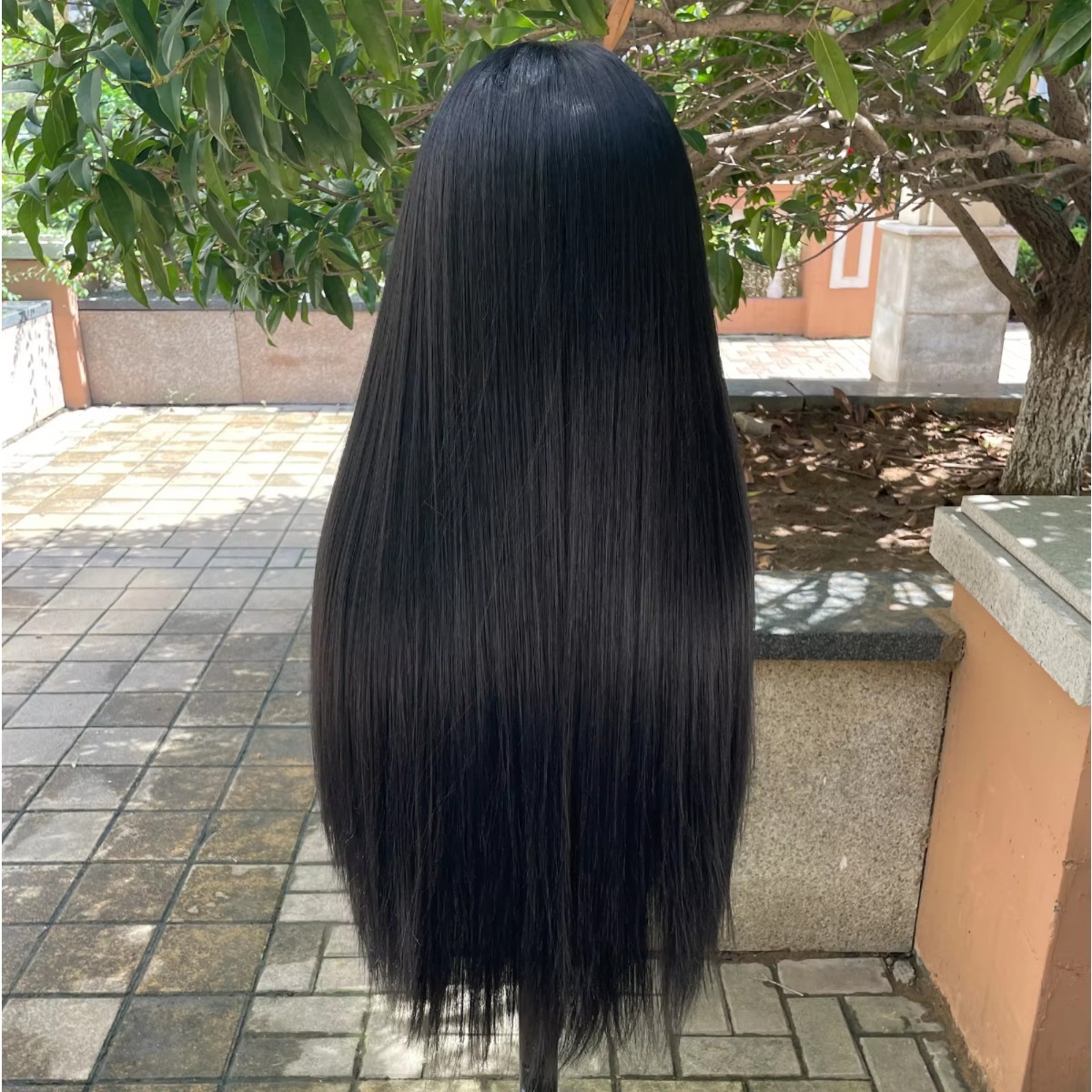 Lace Front Wig Long Straight Off black Heat Resistant Synthetic Hair