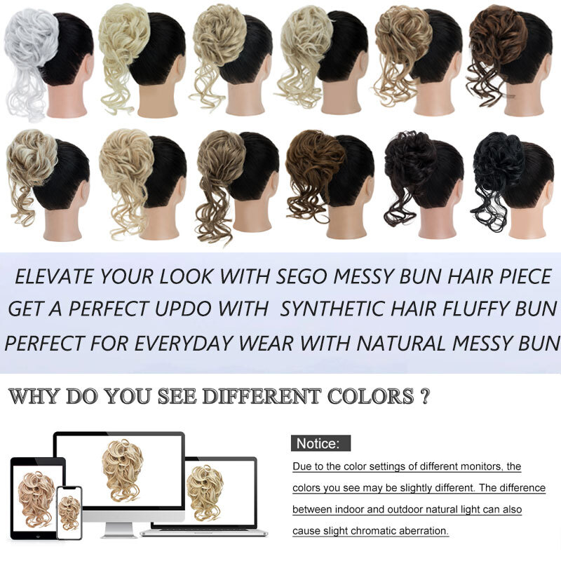 Jaw Claw Clip Large Messy Bun Scrunchie Hair Piece False Updo Hair Extensions US