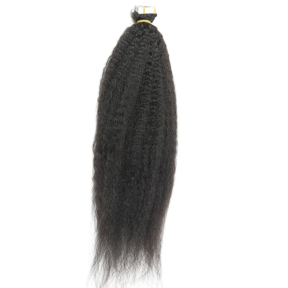 Tape In Human Hair Natural Color 20pcs KinKy Straight Body Wave Deep wave ST