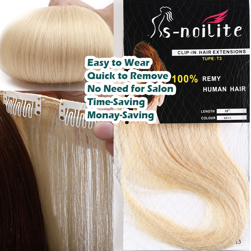Russian Remy Clip In 100% Real Human Hair Extensions 8PCS 18Clips Full Head