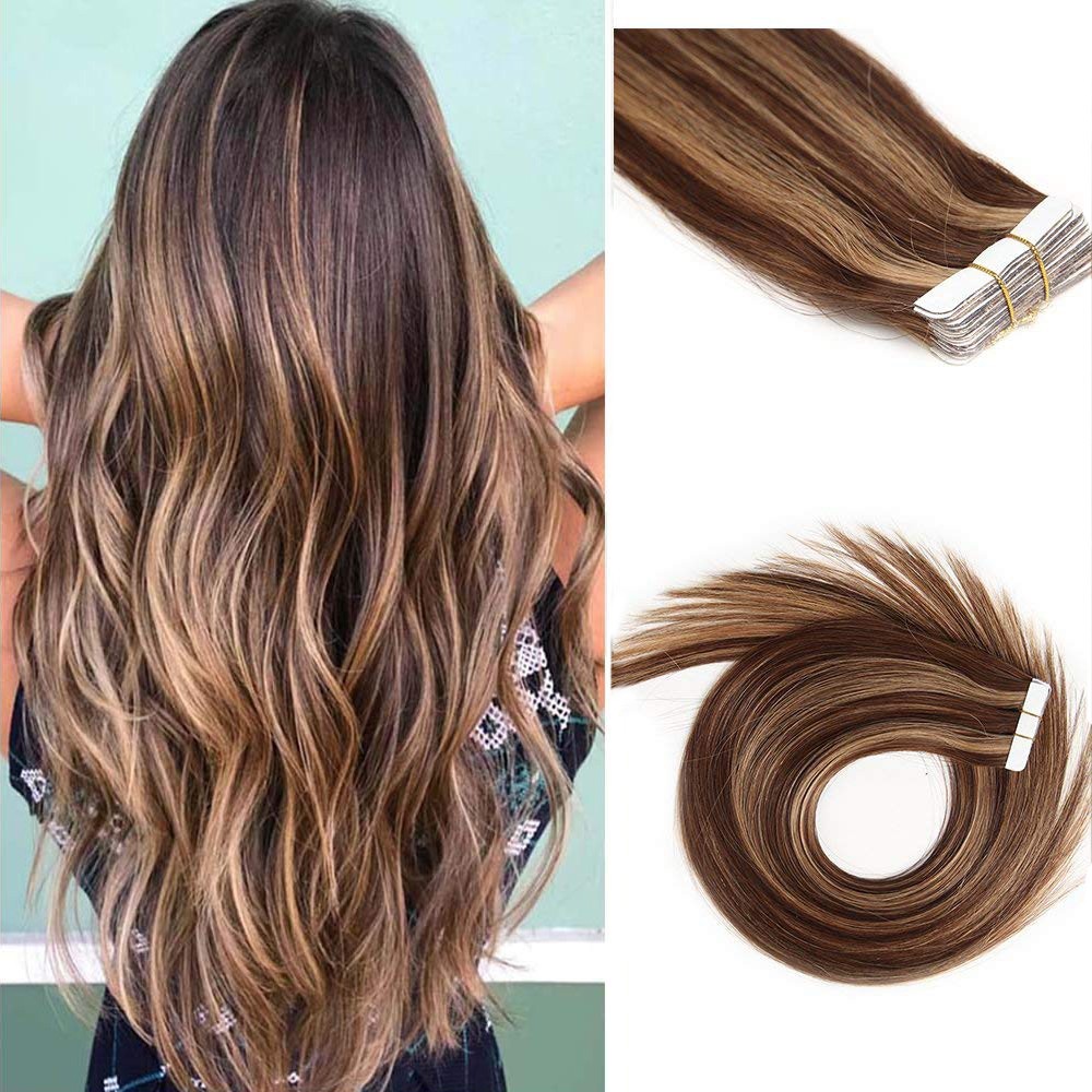 Tape in Hair Extensions Real Human Hair Skin Wefts Remy Brazilian Hair Straight