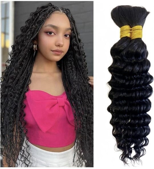 Human Hair For Braiding 100gm 18inch Deep Wave Bulk(2bundles/pack)Reg Price$70