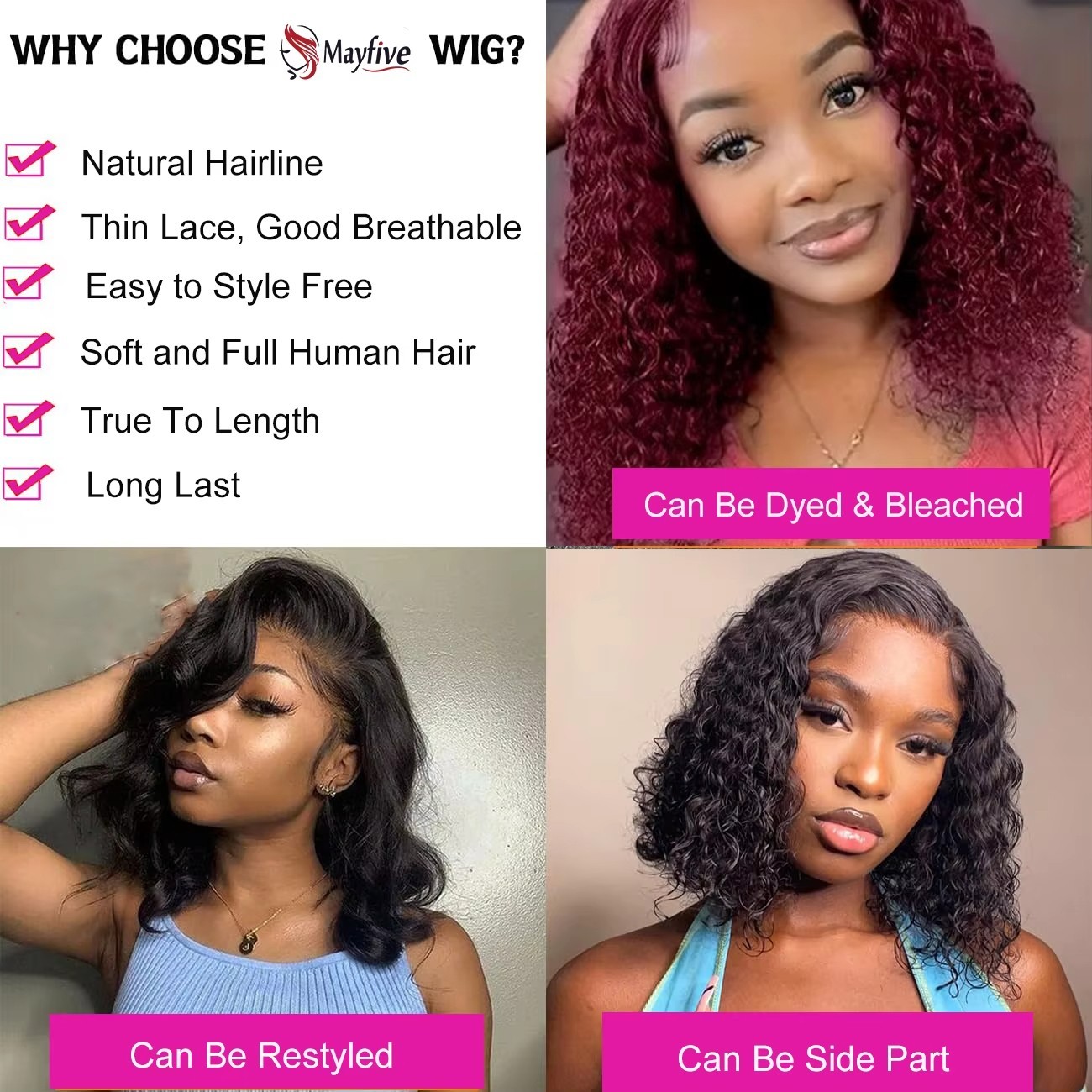 Brazilian Curly Short Bob 13×4 HD Lace Frontal Human Hair Deep Wave Front Wigs