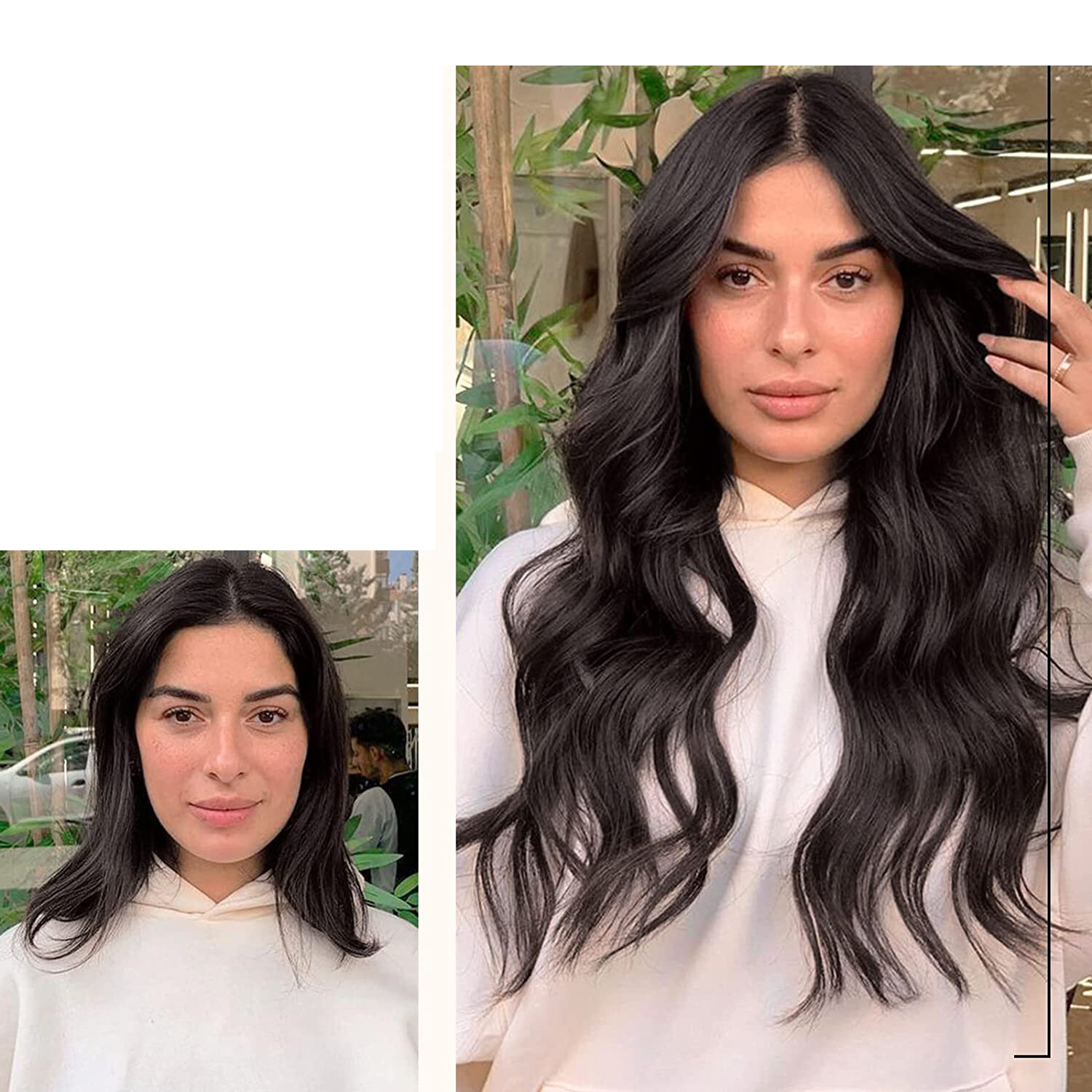 22″ Machine Cap Half Wig Body Wave 100% Human Hair Remy Hair 3/4 Half Wig