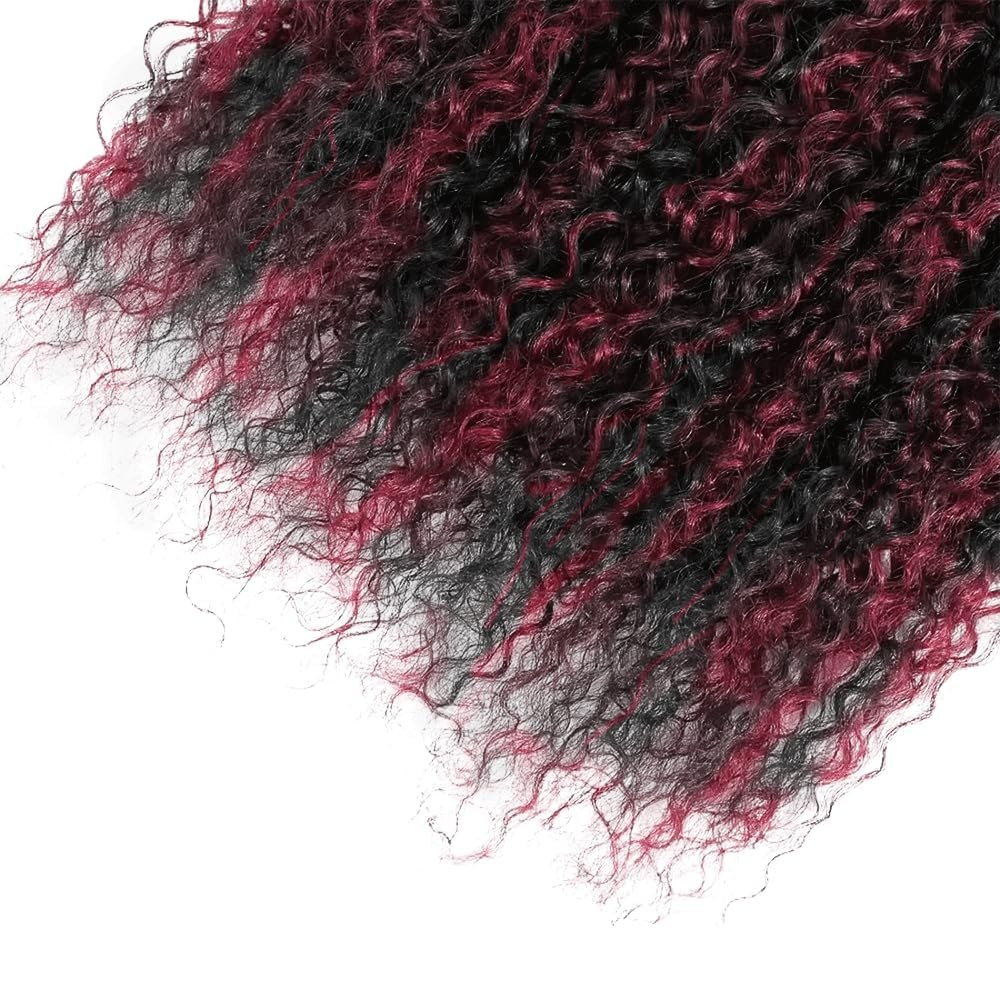 Luxvogue 16 18 20 Inch Inch Burgundy P1B/99J Jerry Curly Human Hair Bundles