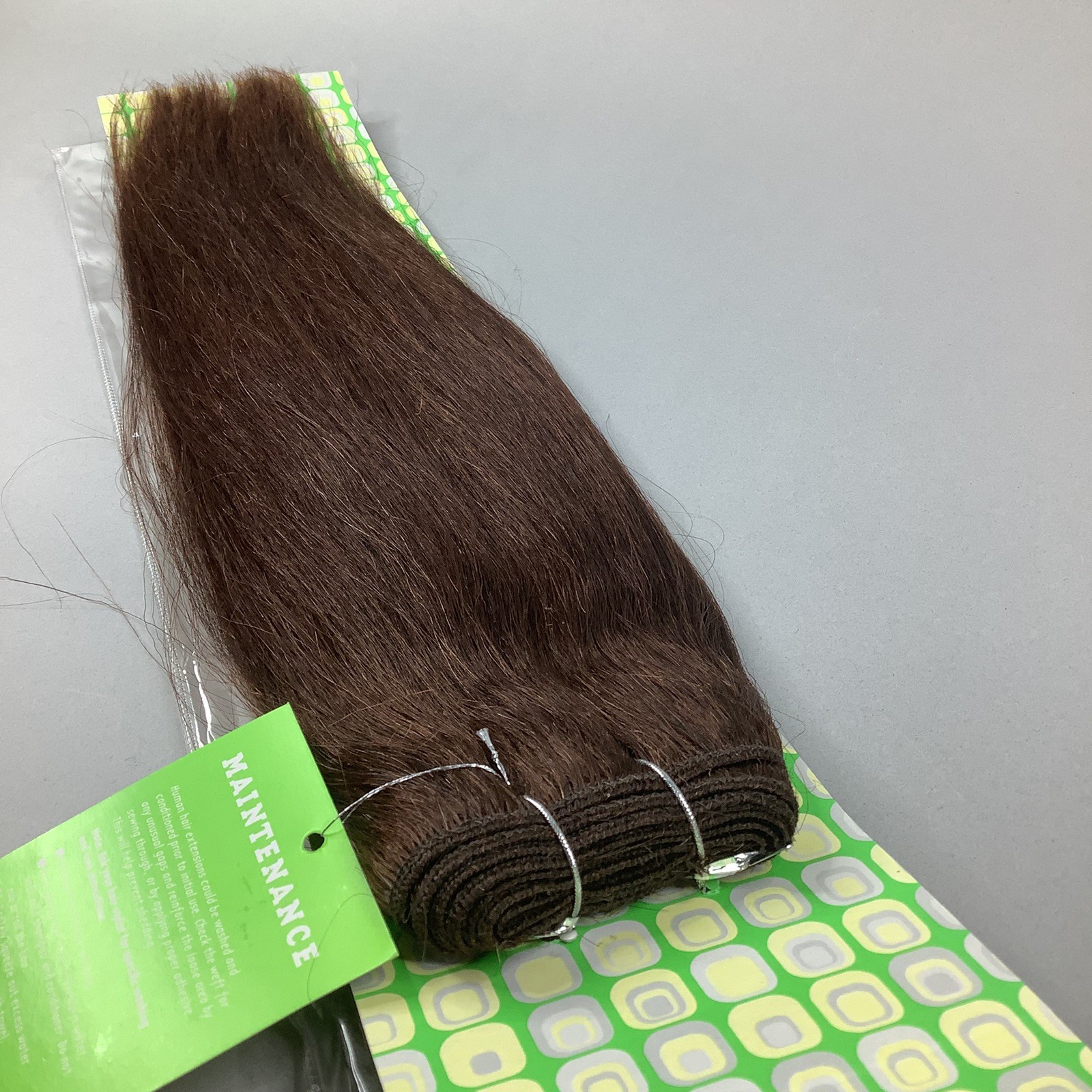 14” #4 European Straight Dark Brown 100% Human Hair Track Weft Extensions