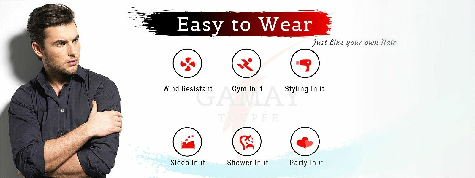 Mens Toupee French Lace Wigs Thin Skin Human Hair Replacement Natural Black F4-1