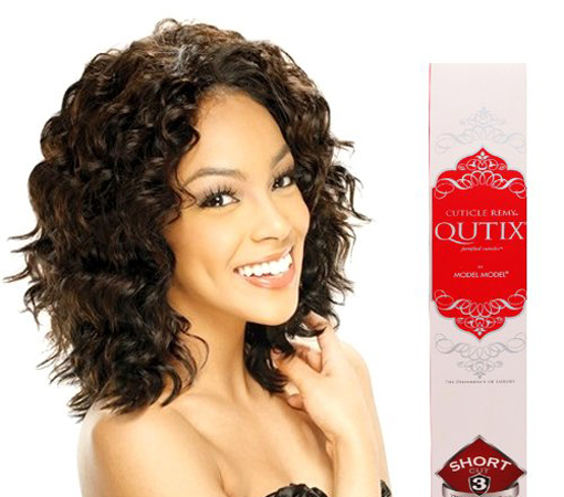 Model Model Cuticle Remy Qutix Short Cut 4 Lt Brown French Twist Hair Extensions