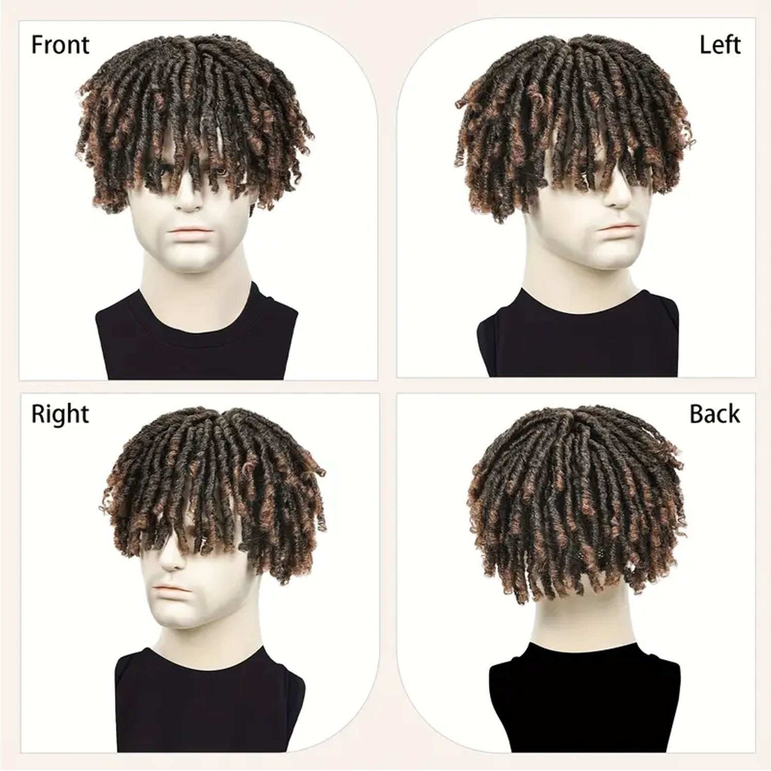 USA Dreadlock Toupee for Men Short Braided Hair Topper for Women Afro Curly Hair