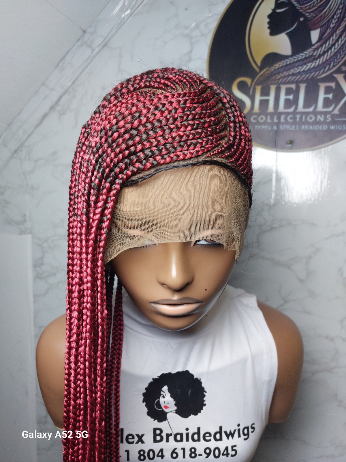 Lemonade Braid In Burgundy With Baby Hair And Adjustable Bands