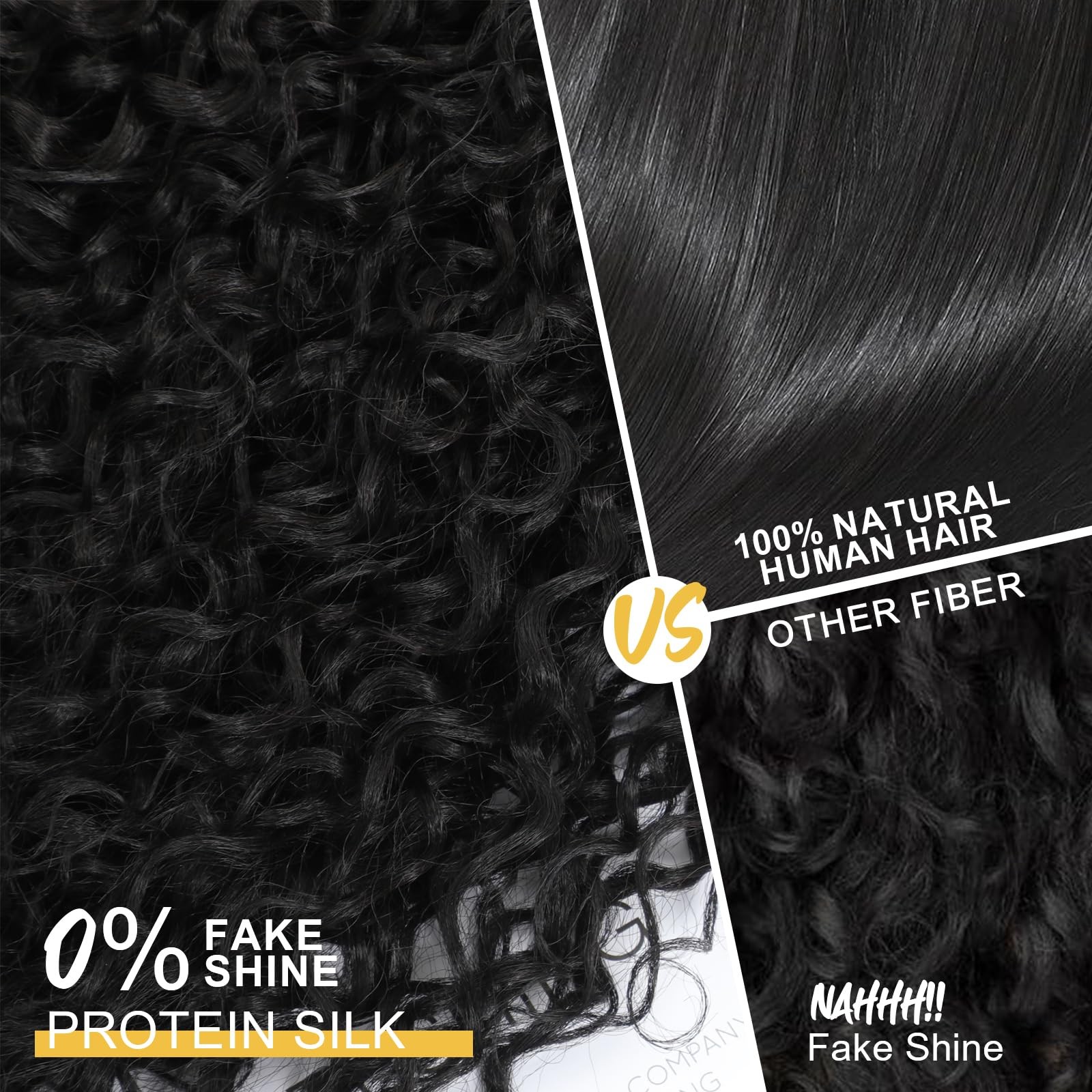 Long Burmese Curly Half Wigs for Black Women, 3 in 1 Glueless Wear and Go Protei
