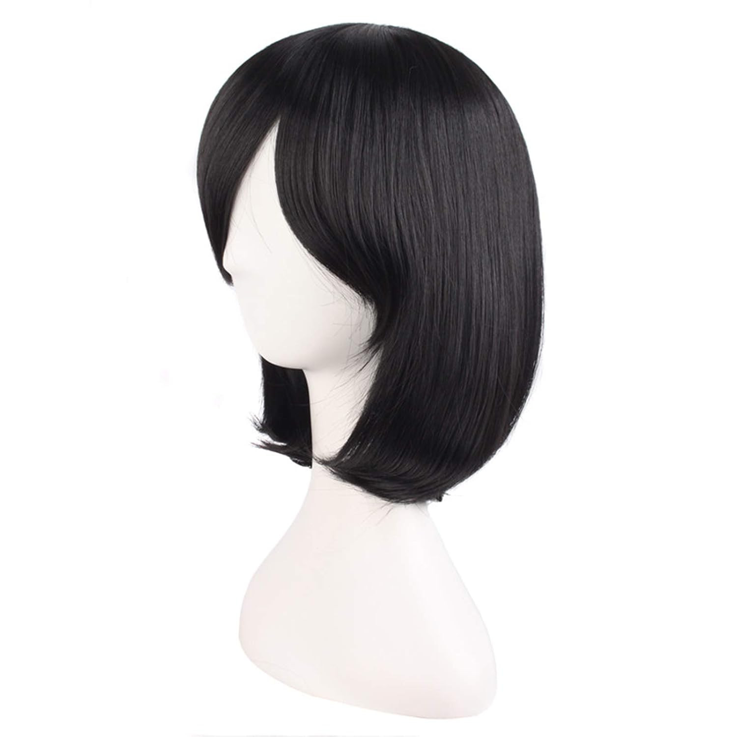 14″/35Cm Female Models Medium Length Straight Hair Cosplay Wigs（Black）
