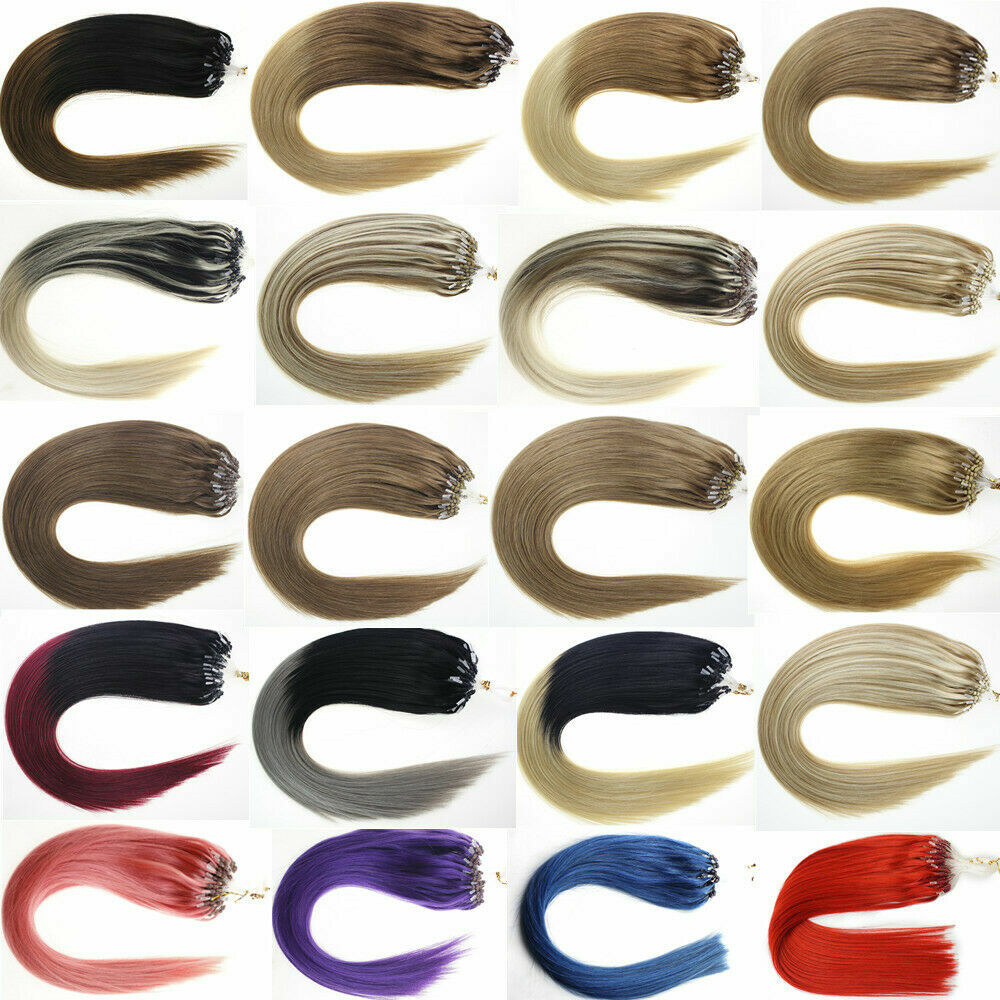 Micro Beads Loop Tip Human Hair Extensions Micro Ring Link Premium Remy Thick 1g