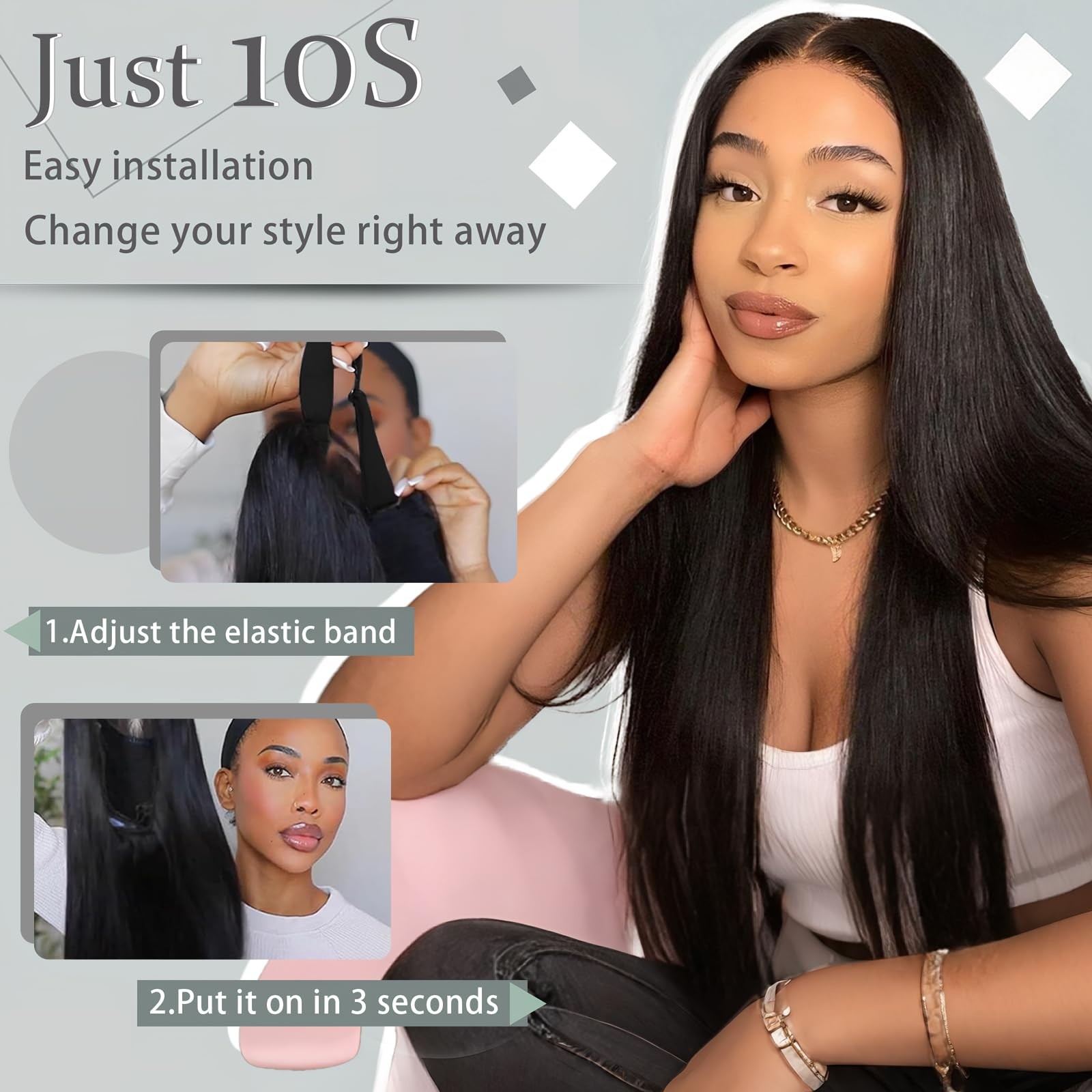 Pisry Wear And Go Glueless Wigs Human Hair Pre Plucked Pre Cut 6X4 Hd Lace