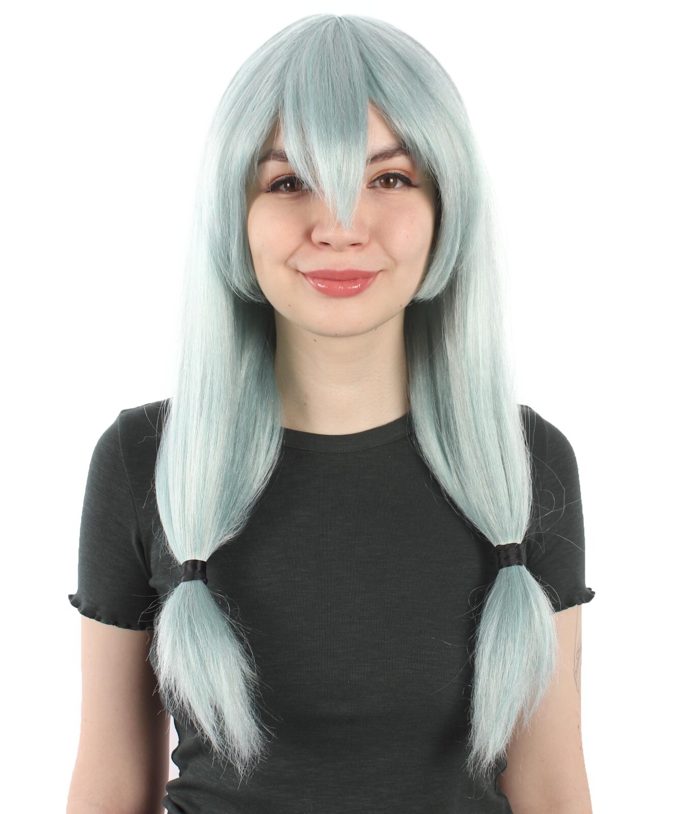 HPO Adult Unisex Super Natural Anime Villian Long Grayish-blue Wig , HW-7087