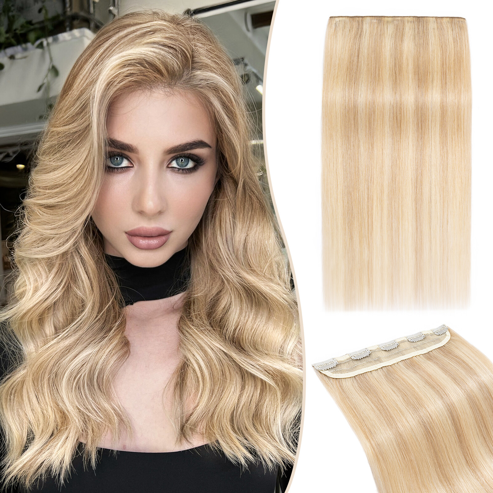 SEGO Pro One Piece Five Straight Clip in Human Hair Extensions 16inch 45G