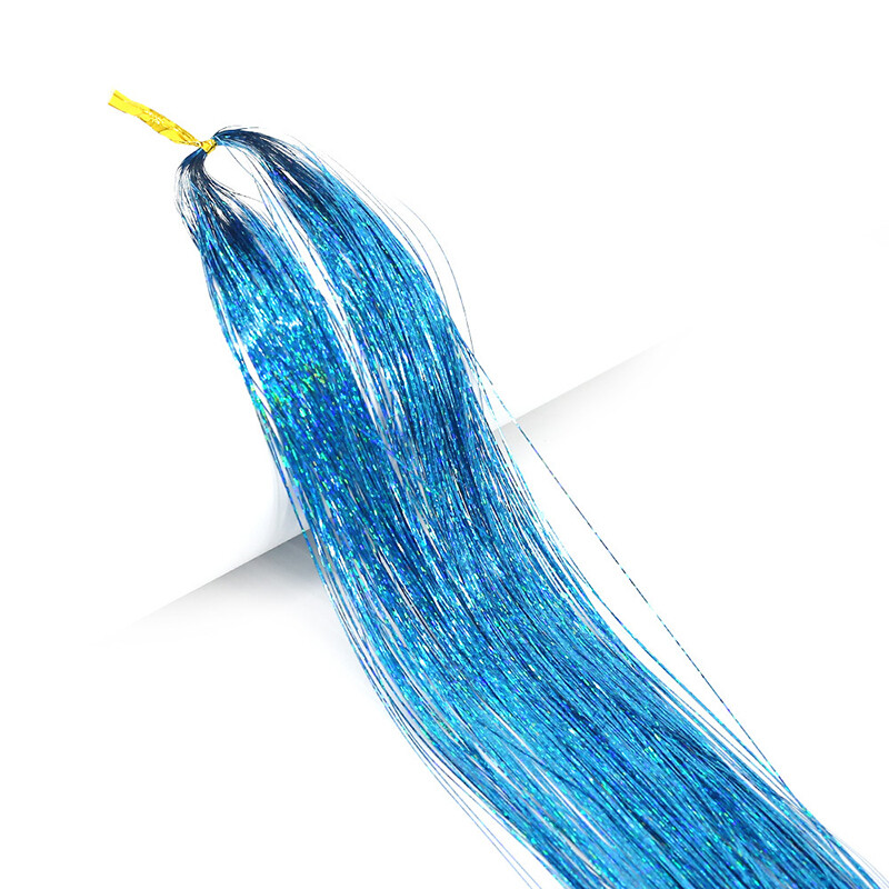 Sparkle Hair Tinsel Holographic Glitter Extensions Highlights False Hairstyling
