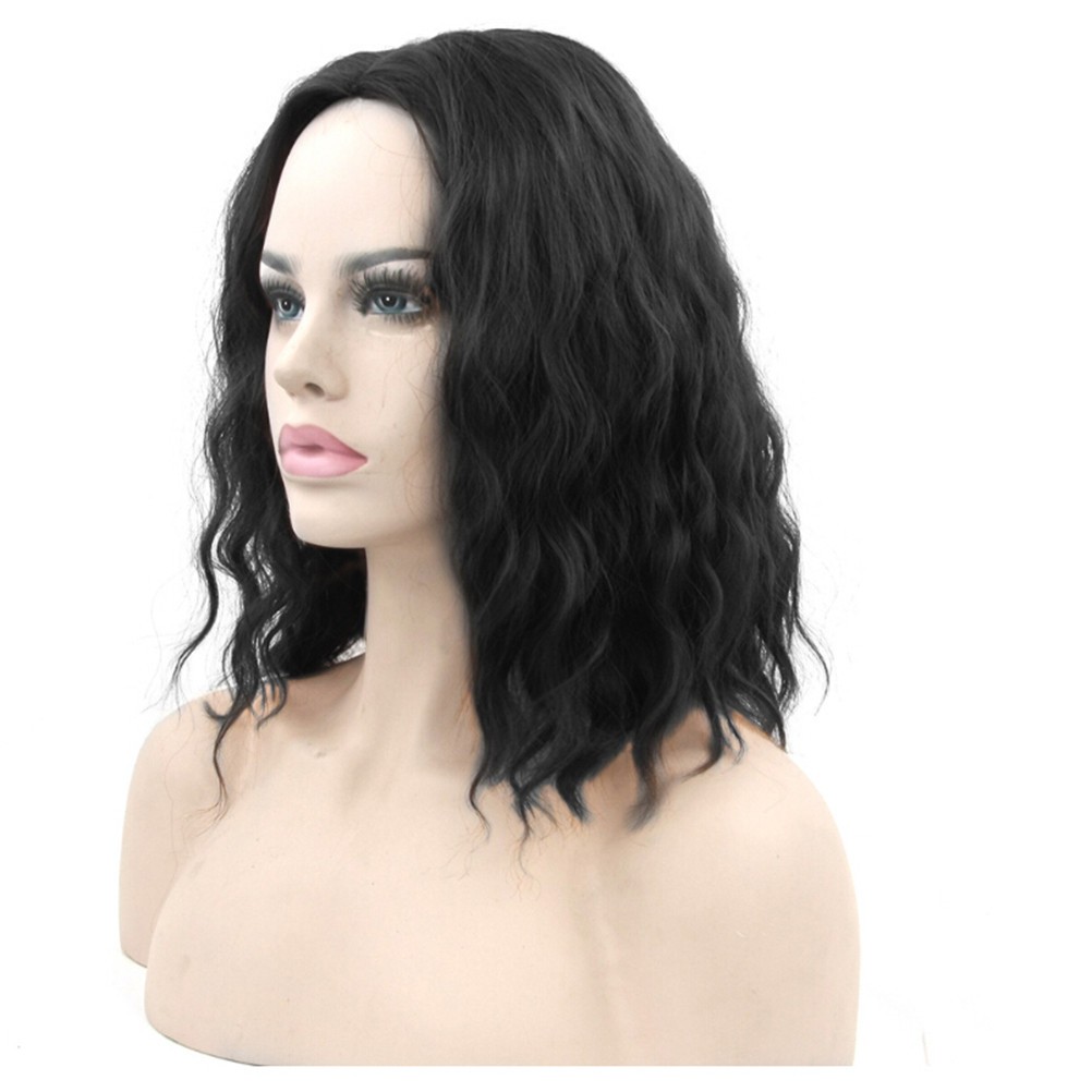 Short Black Curly Women Wig for Cosplay Party Halloween Hair Accessories