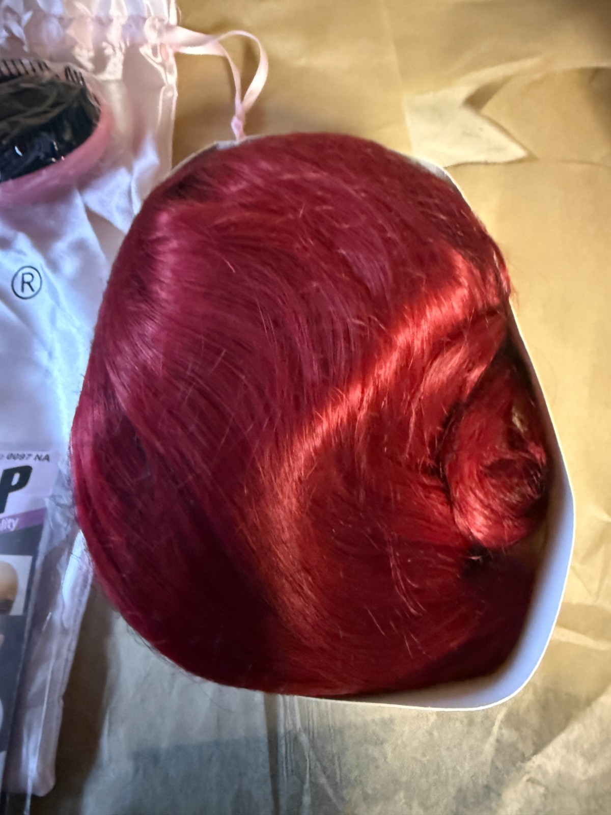 Imstyle Beautiful Quality 28″ Long Curls Red WIG with Cap, Brush Bag NEW
