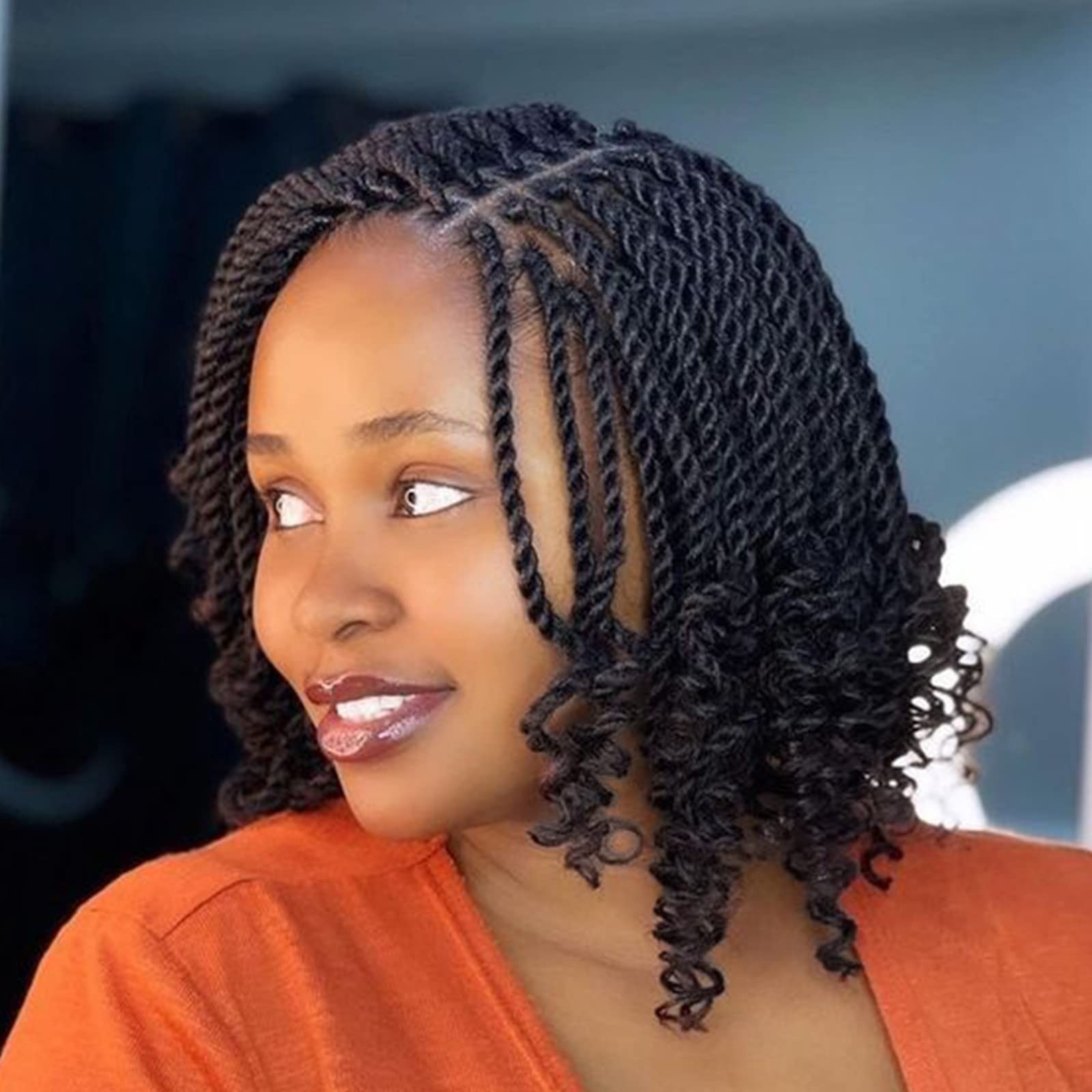 Senegalese Twist Crochet Hair 8 Inch Black 8 Packs 15 Strands/Pack – Soft