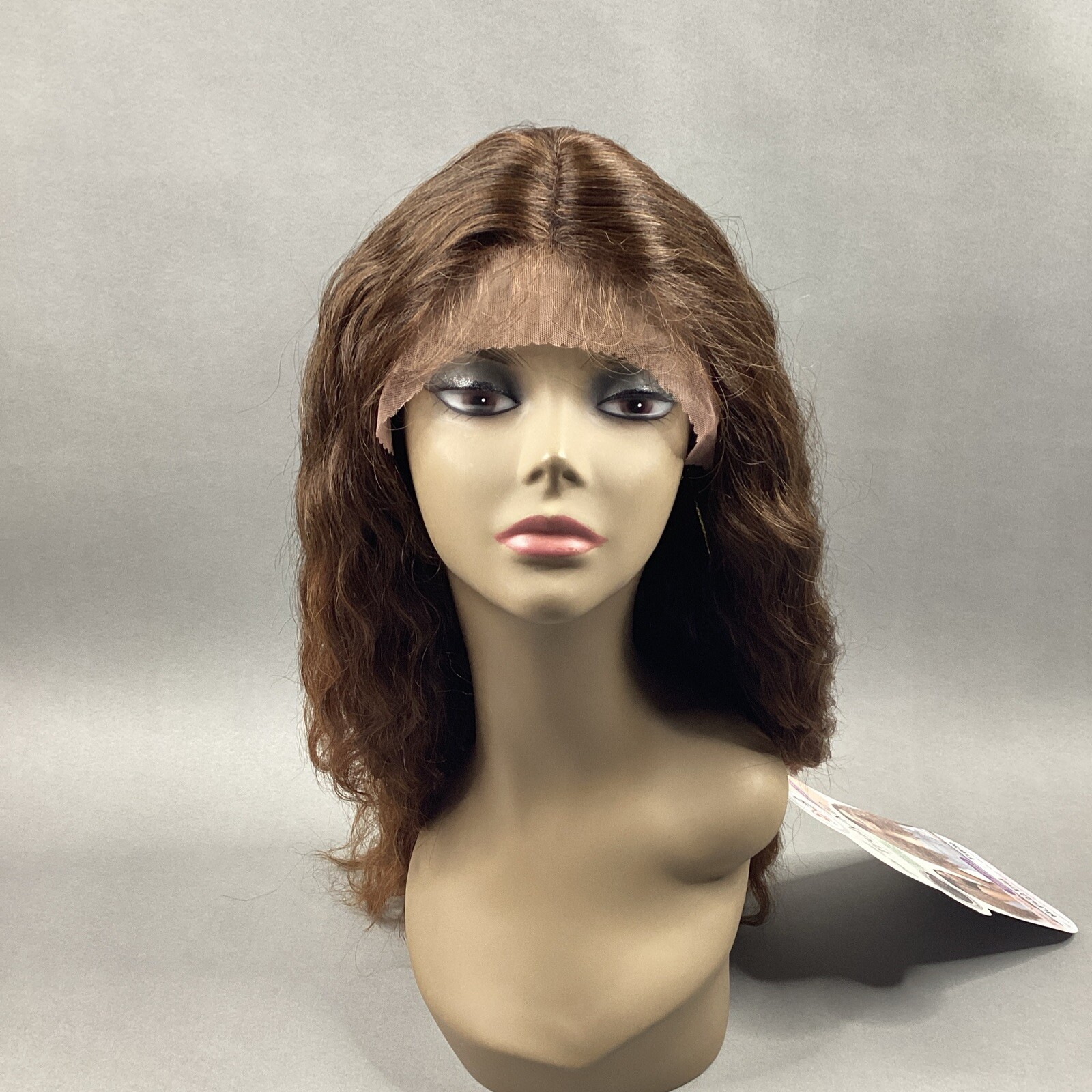 MLF422 Enid Wavy #T1B/30 Off Black Honey Brown Part Synthetic Lace Front Wig