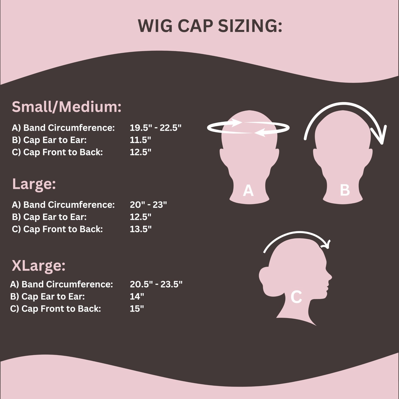 Wig Grip Cap | Adjustable with Wide Lace | Silicone | Small, Brown