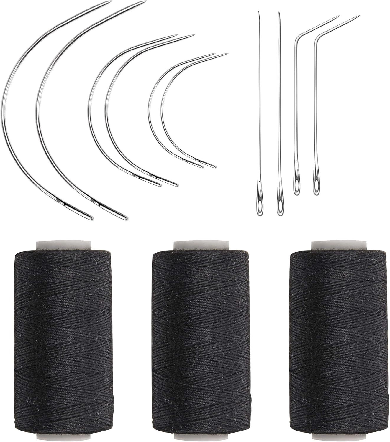 Weaving Needle Combo Deal – Black Thread with 10pcs Needles