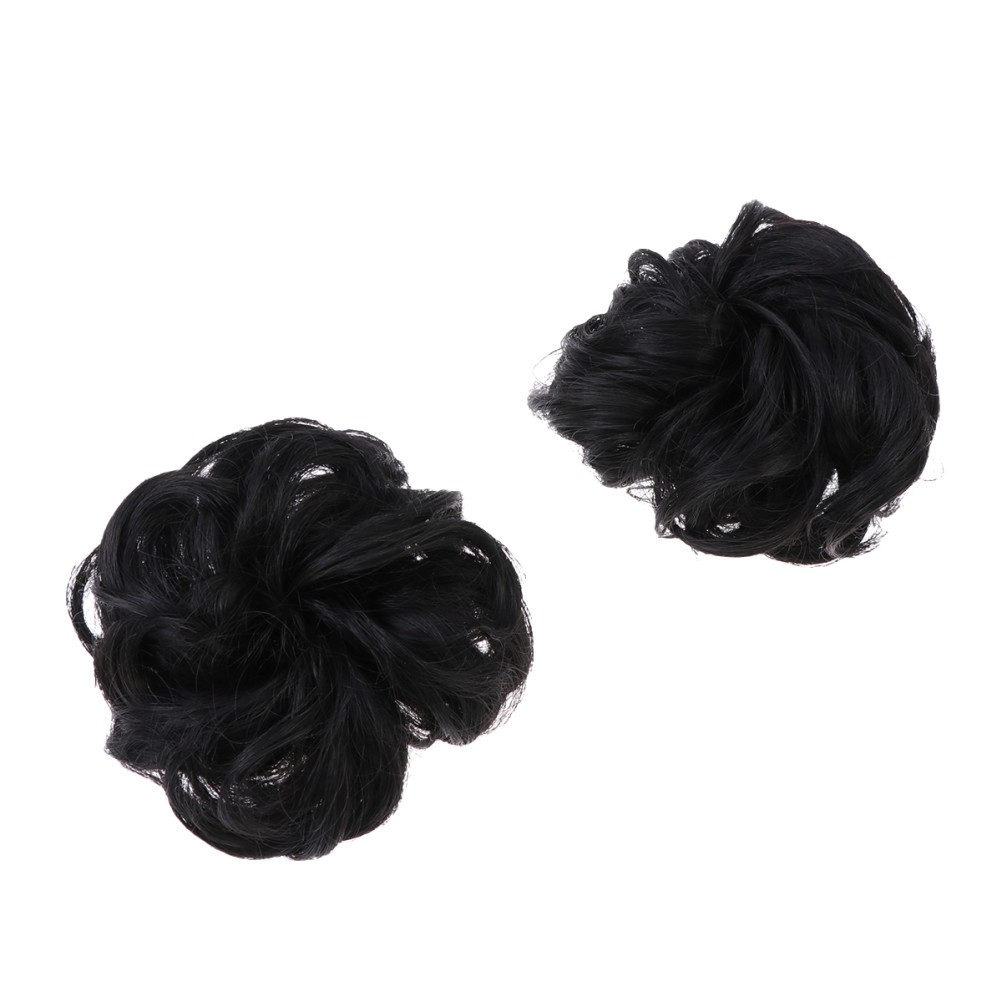Hair Bun High Temperature Fiber Women Volume Addition 2Pcs 3.9×3.9×0.8In