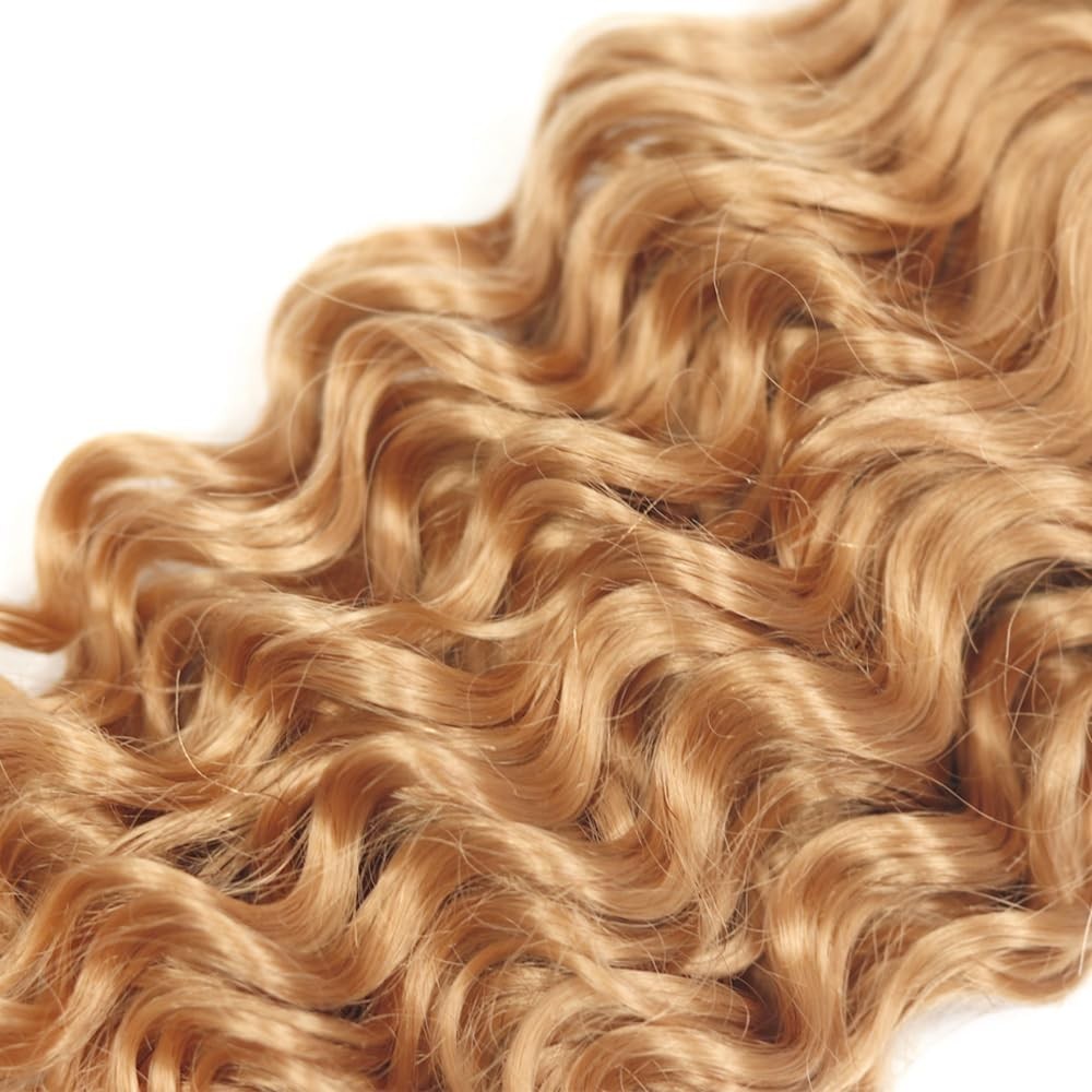 Leruikair Deep Wave Bundles Human Hair 3 Bundles 16 18 20 Inch Honey Bloned