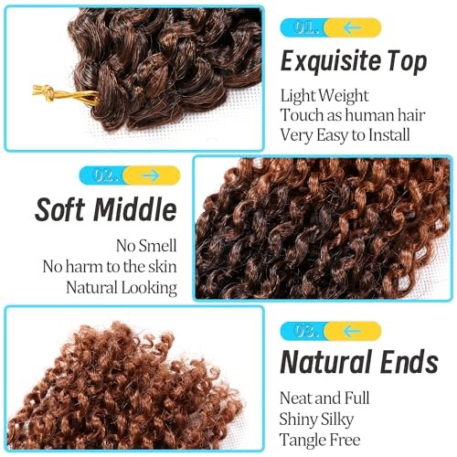 8 Inch Short Passion Twist Hair 6 Bundles Kinky Curly 6Bundles8 Inch 1B/30#