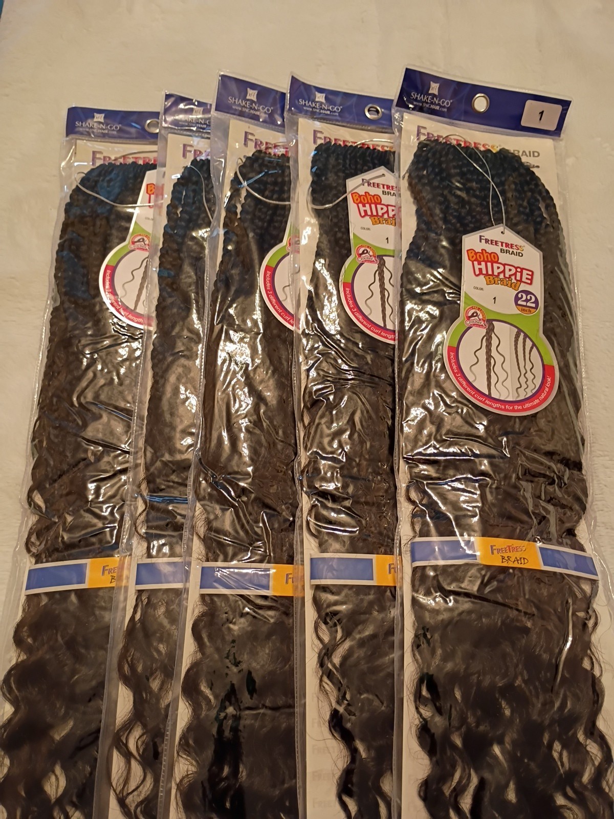 Freetress Braid BOHO HIPPIE BRAID 22″ SYNTHETIC CROCHET BRAIDING 5 Packs