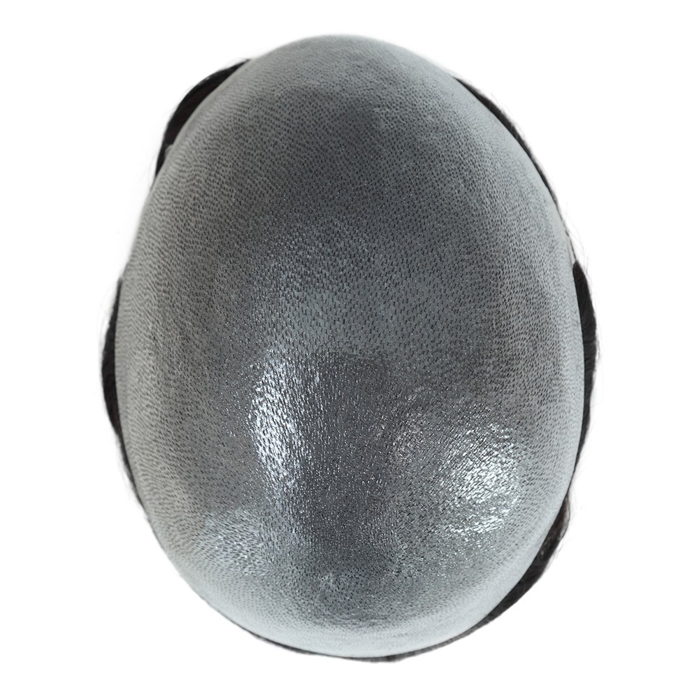 Mens Toupee Human Hair Replacement System Ultra Thin Skin Toupee Black Hairpiece