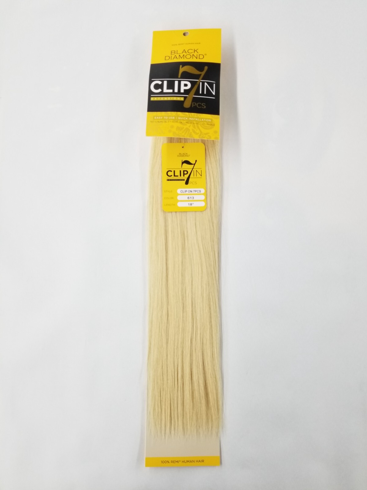 Black Diamond 7 Piece Clip In Weave 100% Remi Human Hair Extension 613-Blonde