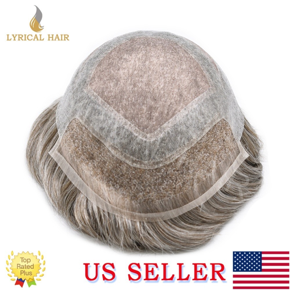 Lyrical Hair Mens Toupee French Lace Front Human Hair monofilament Wig Hairpiece