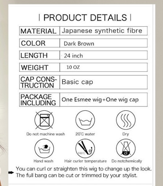 Fashion Wig 24 in long wavy dark brown *new*