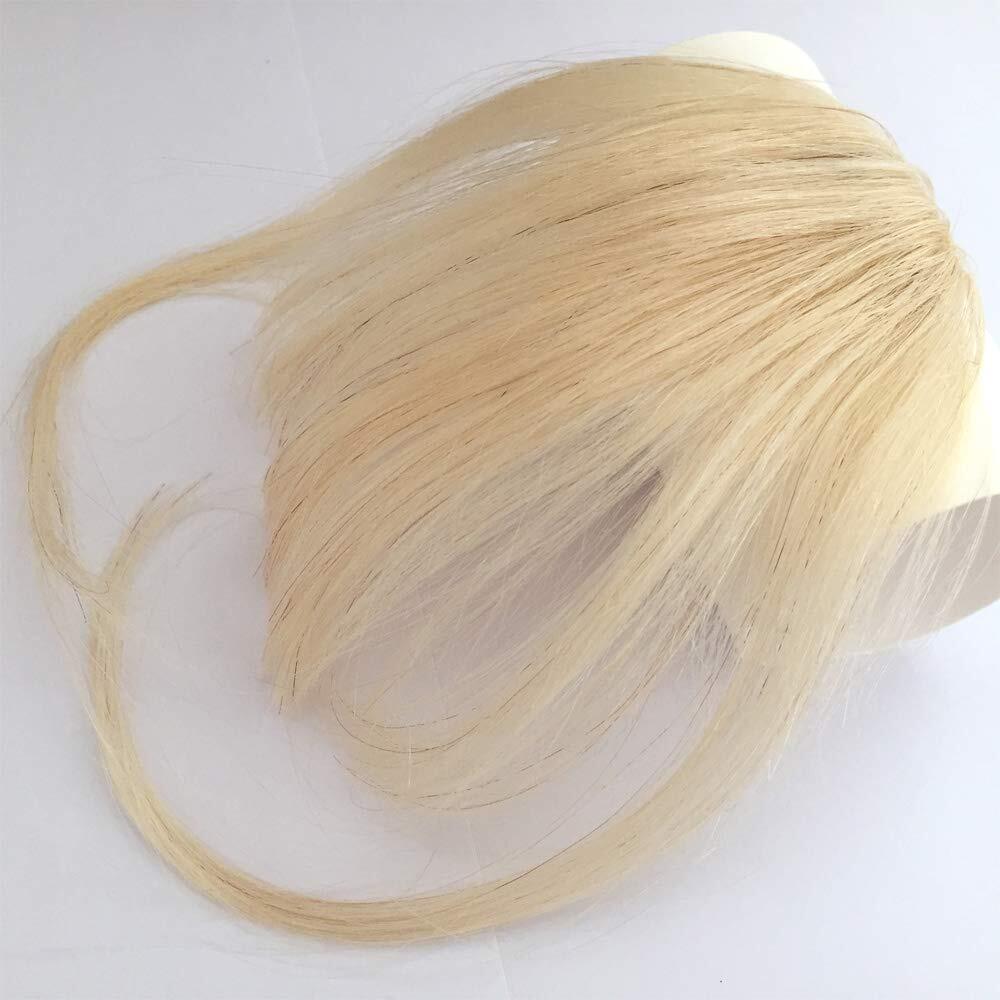 3D Light Fringe Human Hair Straight Bangs Clip in Forehead Topper