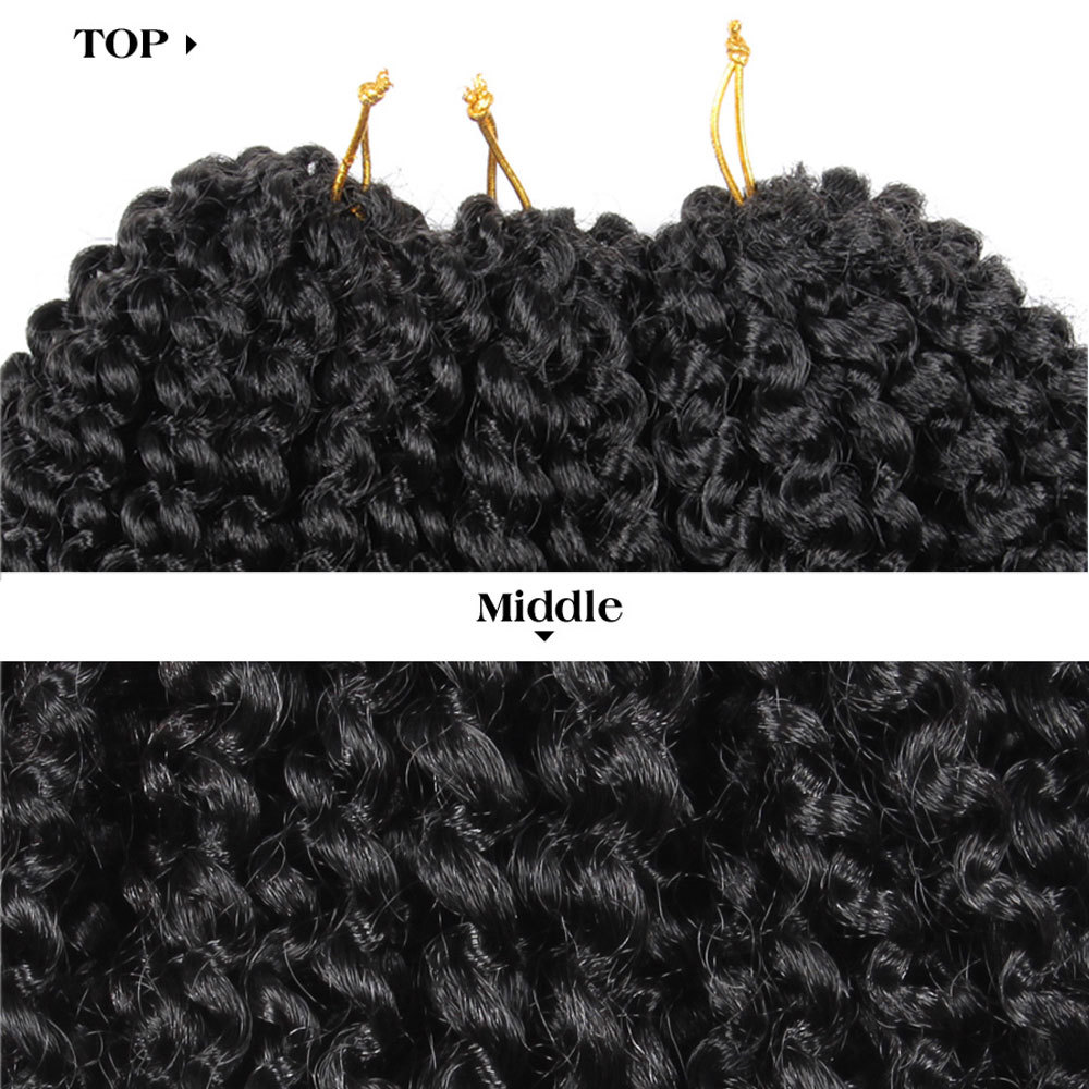 3/5Packs Marlybob Deep Wave Curly Afro Crochet Braiding Hair Extensions As Human
