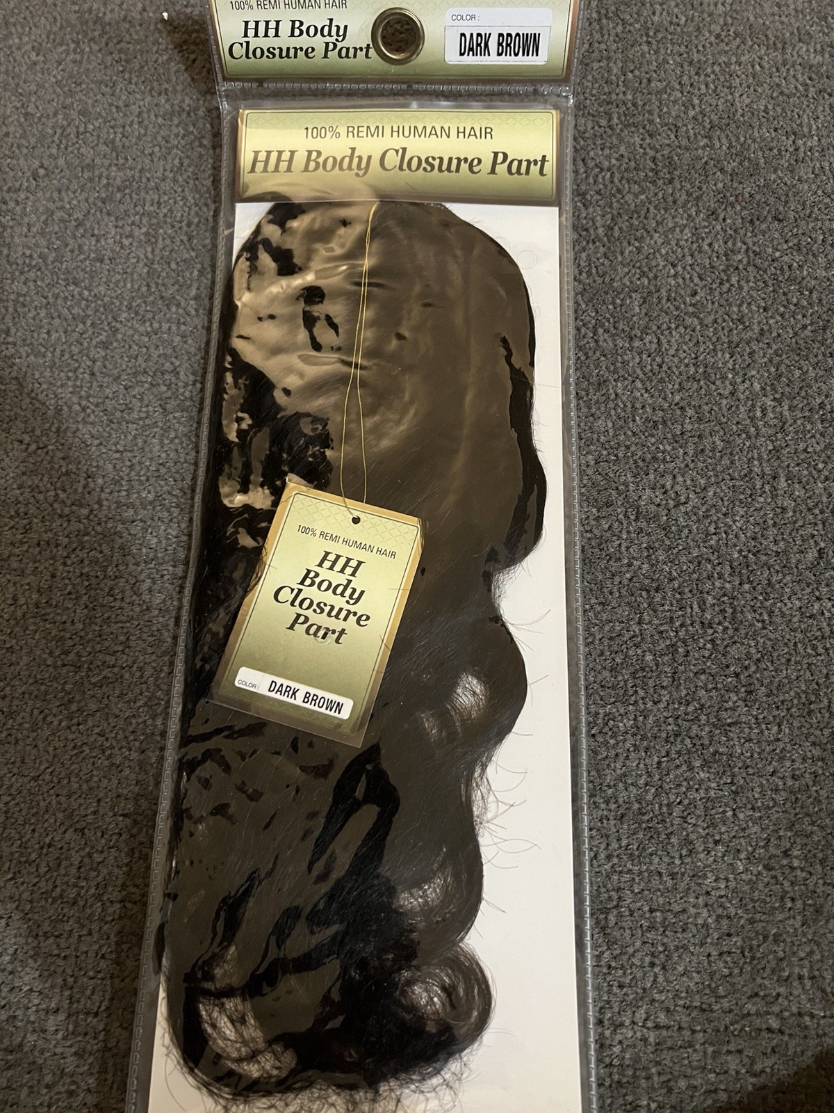 HH Body Part Closure 100% Remi Human Hair Dark Brown