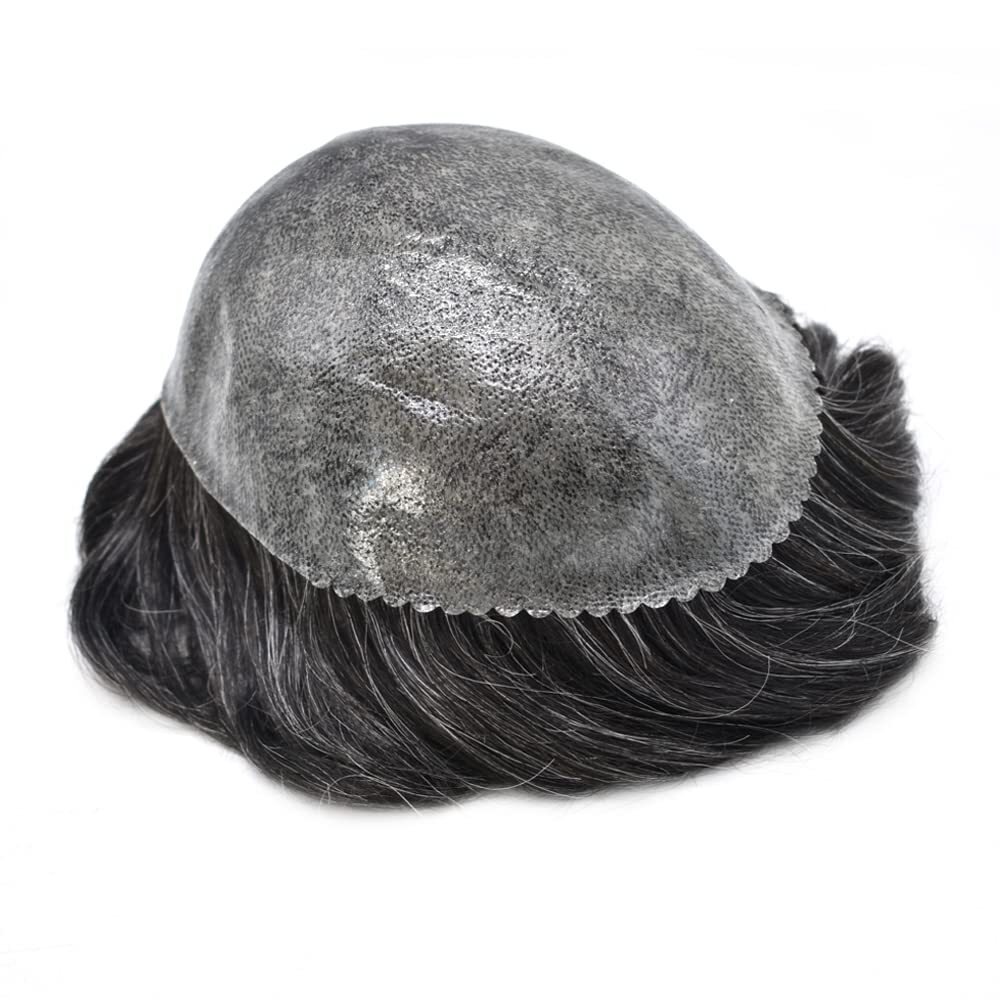 Men Replacement Hair System Full Poly Thin Skin Mens Toupee Hairpiece