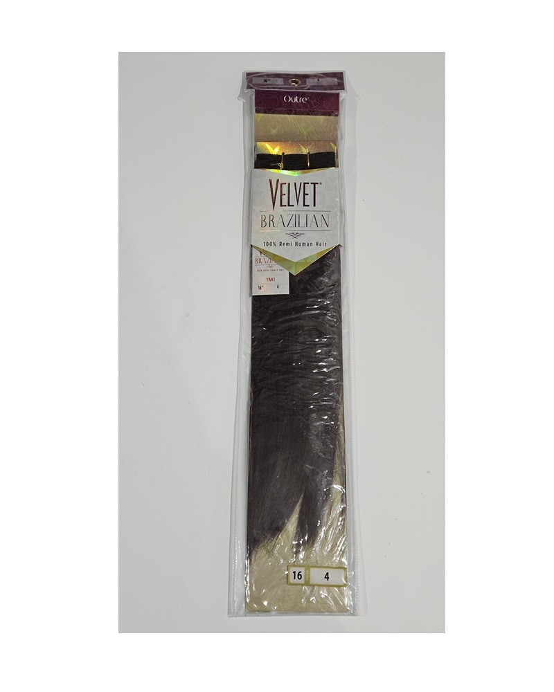 Outre Velvet Brazilian 100% Real Human Hair Yaki 16 16″ Color 4