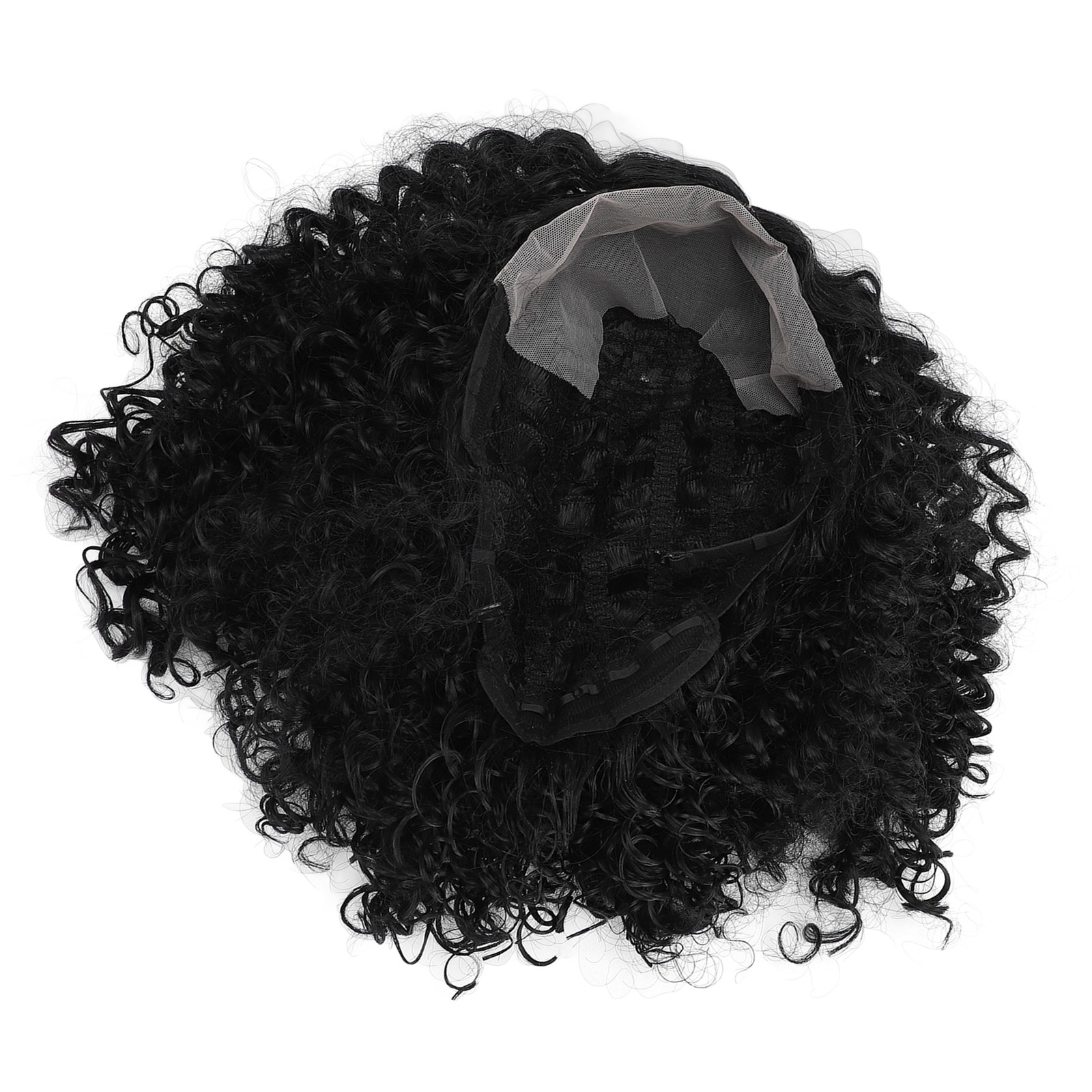 14in Short Curly Deep Wave Wig Middle Part Glueless Adjustable Size Women